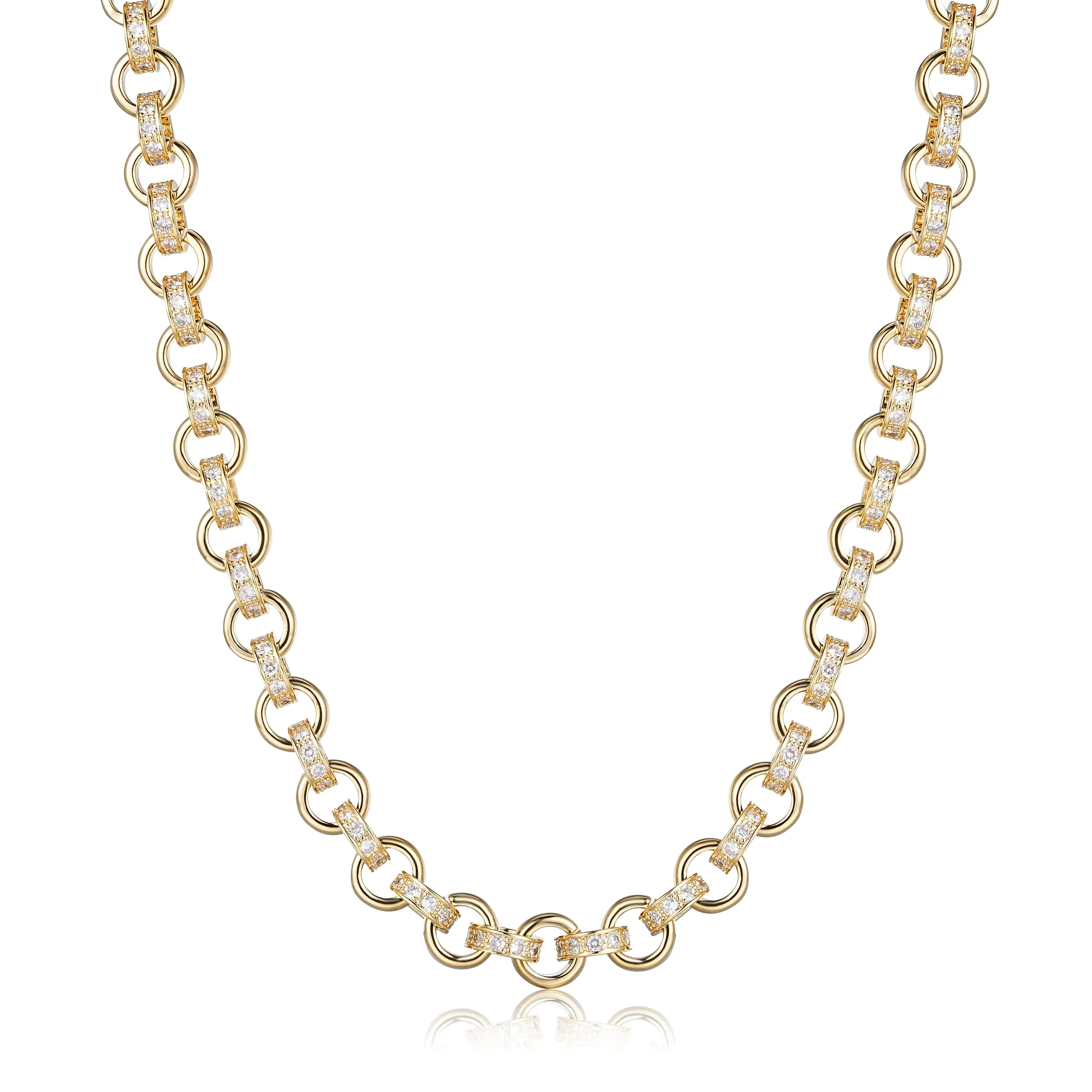 10mm Gold Filled Alternate Pattern Belcher Chain with Albert Clasp 24 Inch