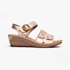 62487-60 Ladies Wedge Sandals Beige