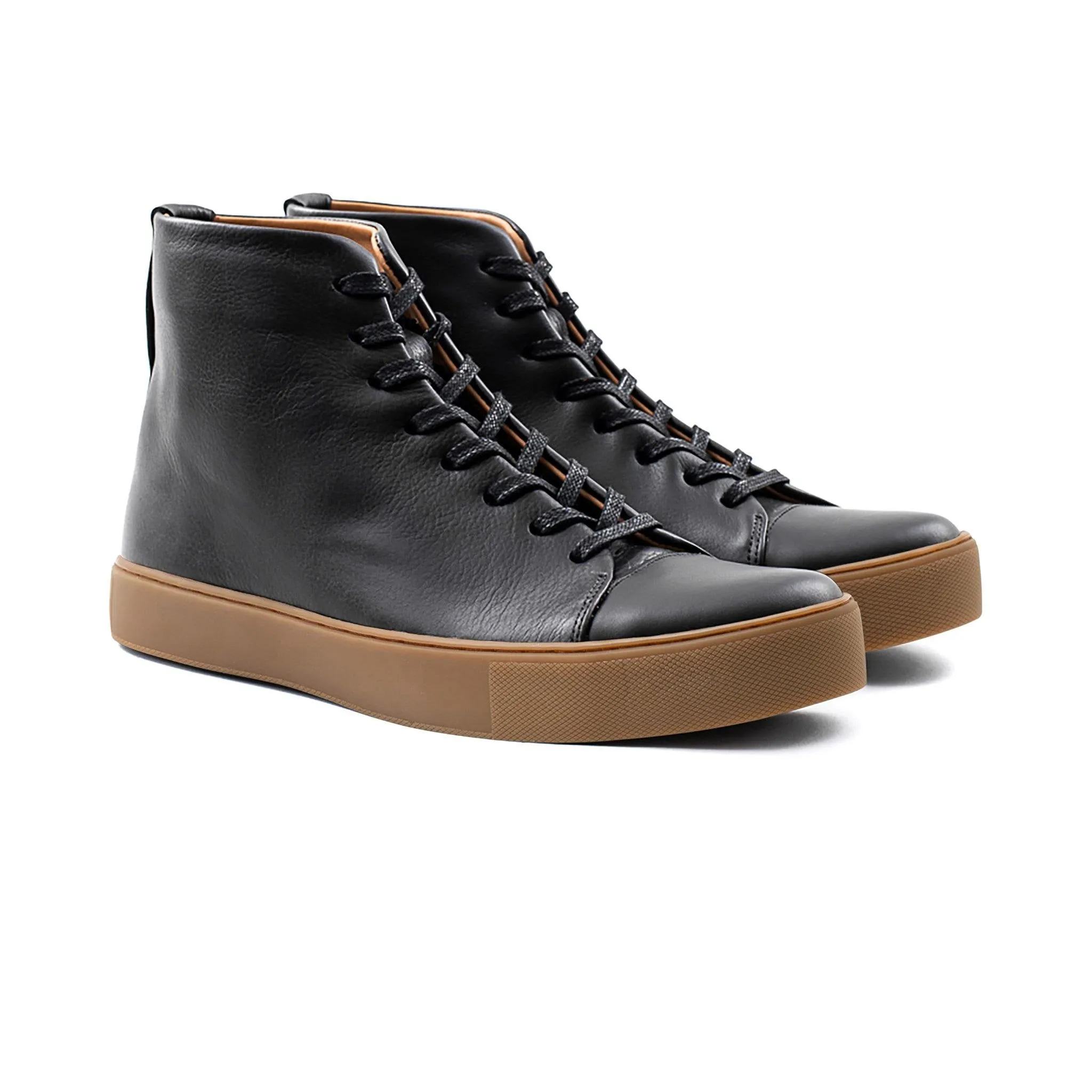 Abington Hi Toe Cap - All Black Calf