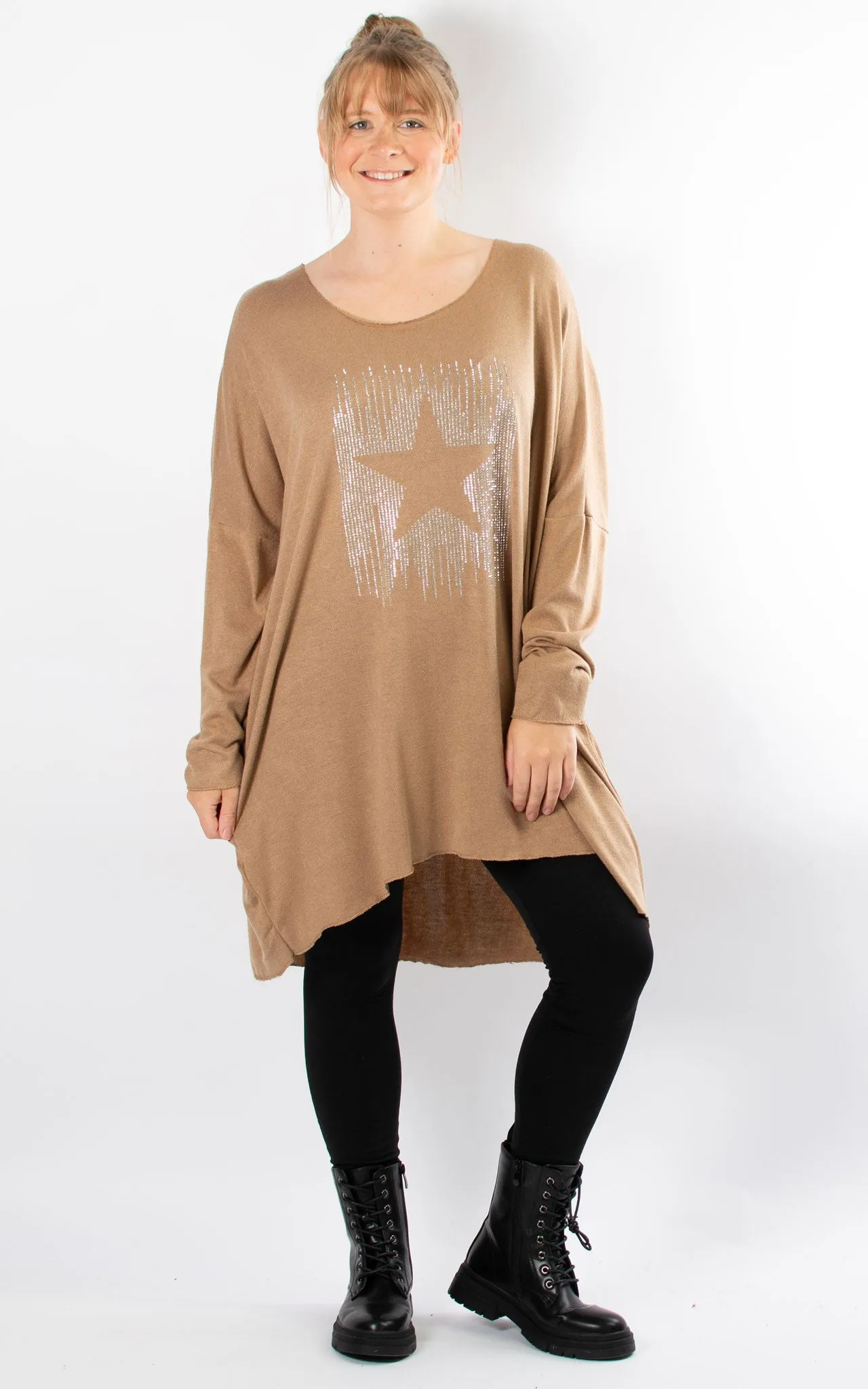 Amy Soft Knit Top | Star | Camel