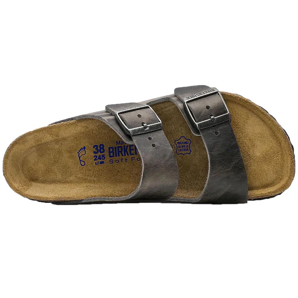 Arizona Oiled Nubuck Leather Unisex Slide Sandals