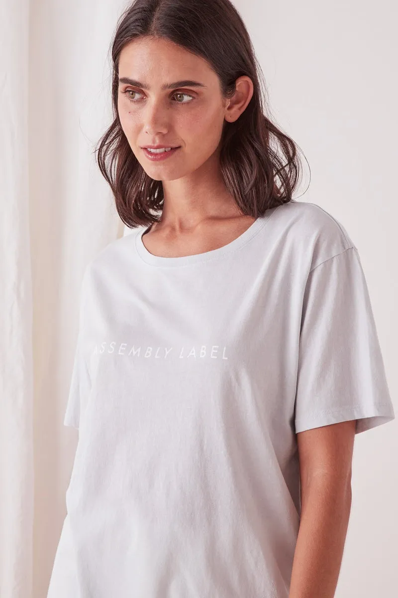 Assembly Label - Logo Cotton Crew Tee - Seamist / White