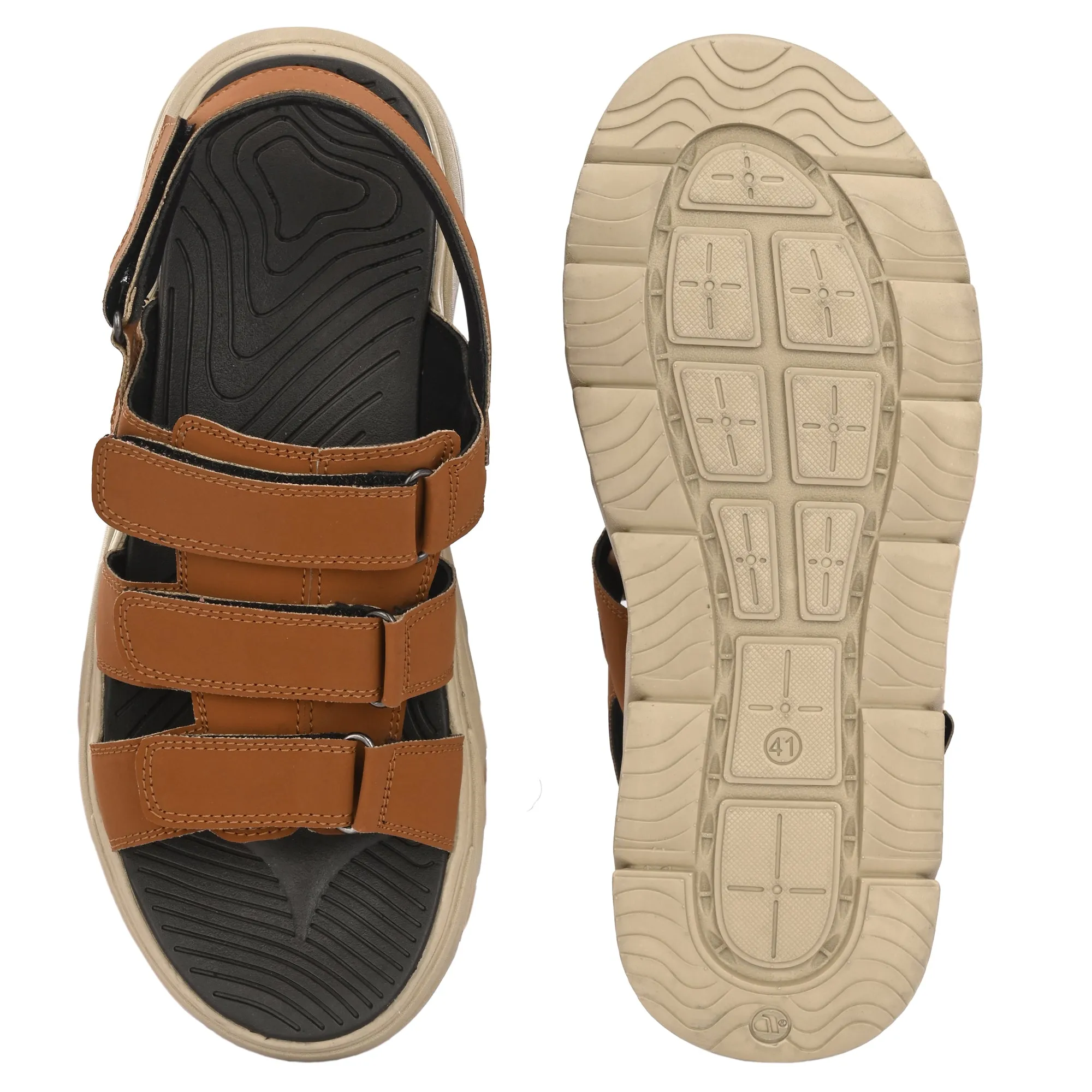 Attitudist Unisex Handcrafted Tan Sports Sandal