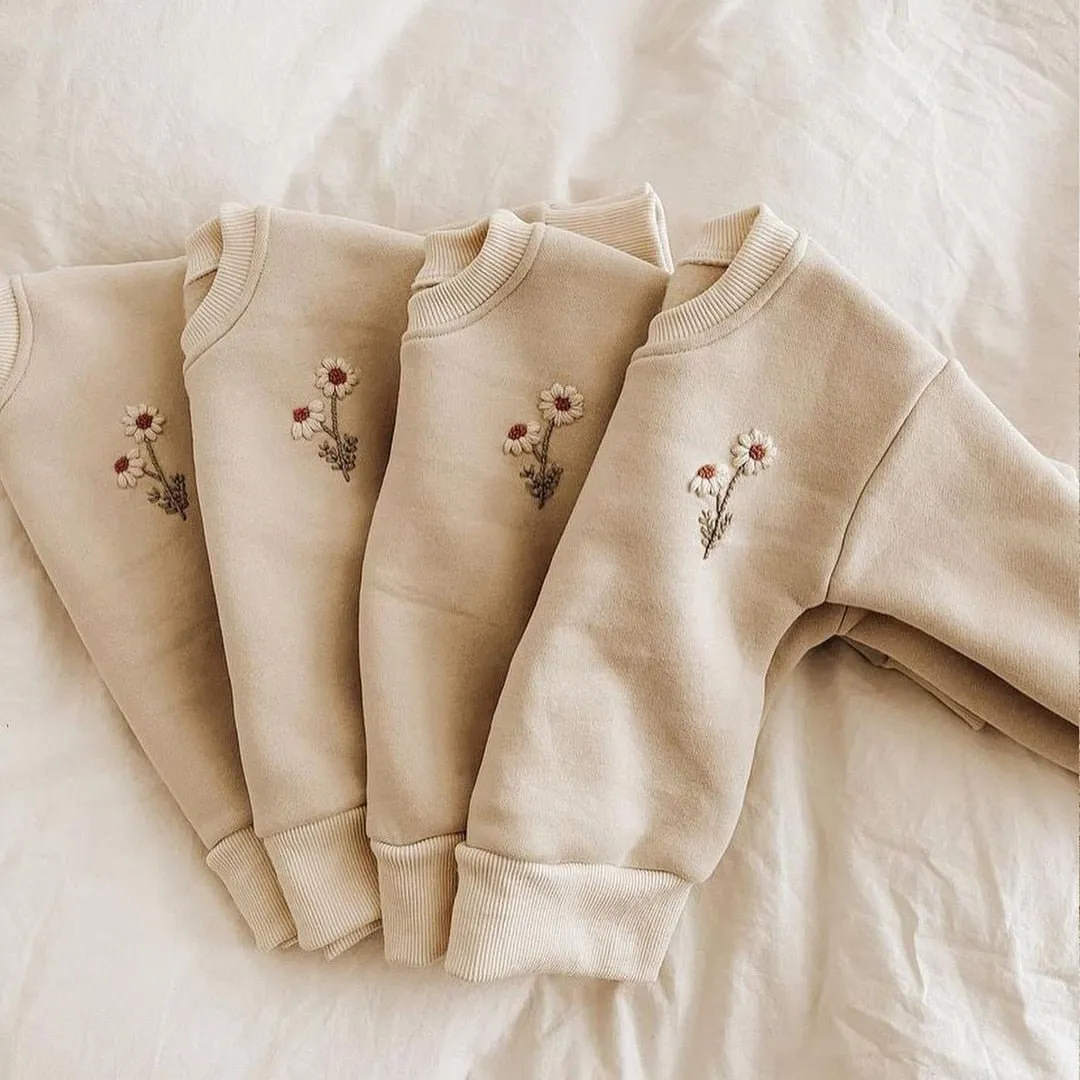 Beige Daisy Jumper & Joggers Lounge Set