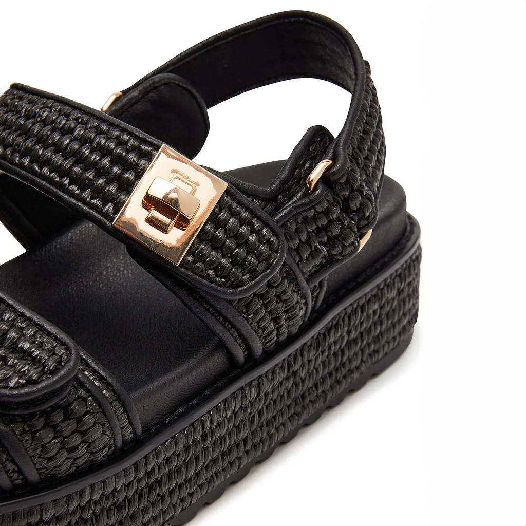 Bigmona Sandal BLK RAFFIA