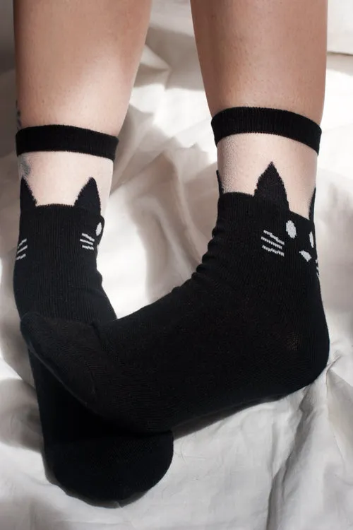 Black Cat Opaque & Sheer Anklet