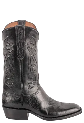 Black Jack Men's Exclusive Smooth Ostrich Cowboy Boots - Black