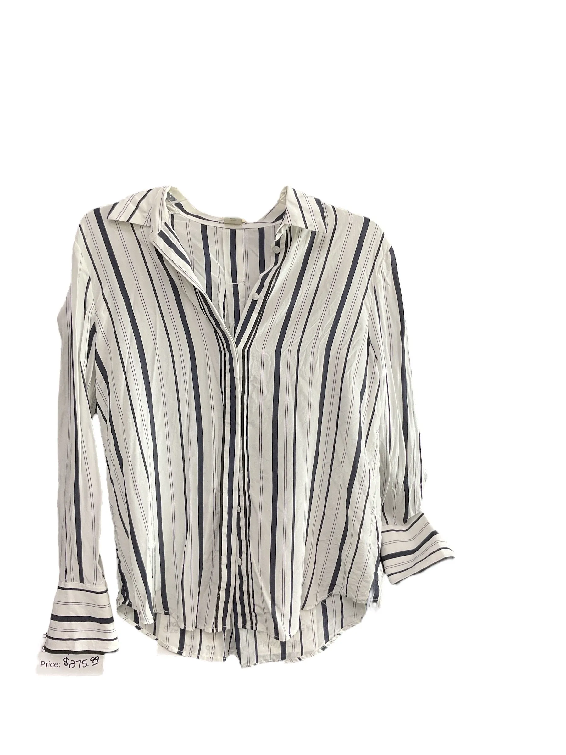 Blouse Long Sleeve By Club Monaco In Striped Pattern, Size: M