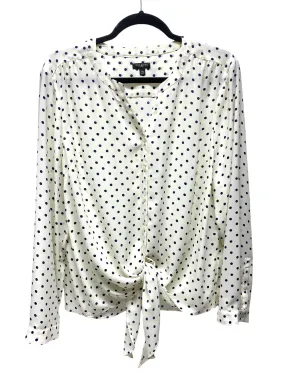 Blouse Long Sleeve By Talbots In Polkadot Pattern, Size: Xl