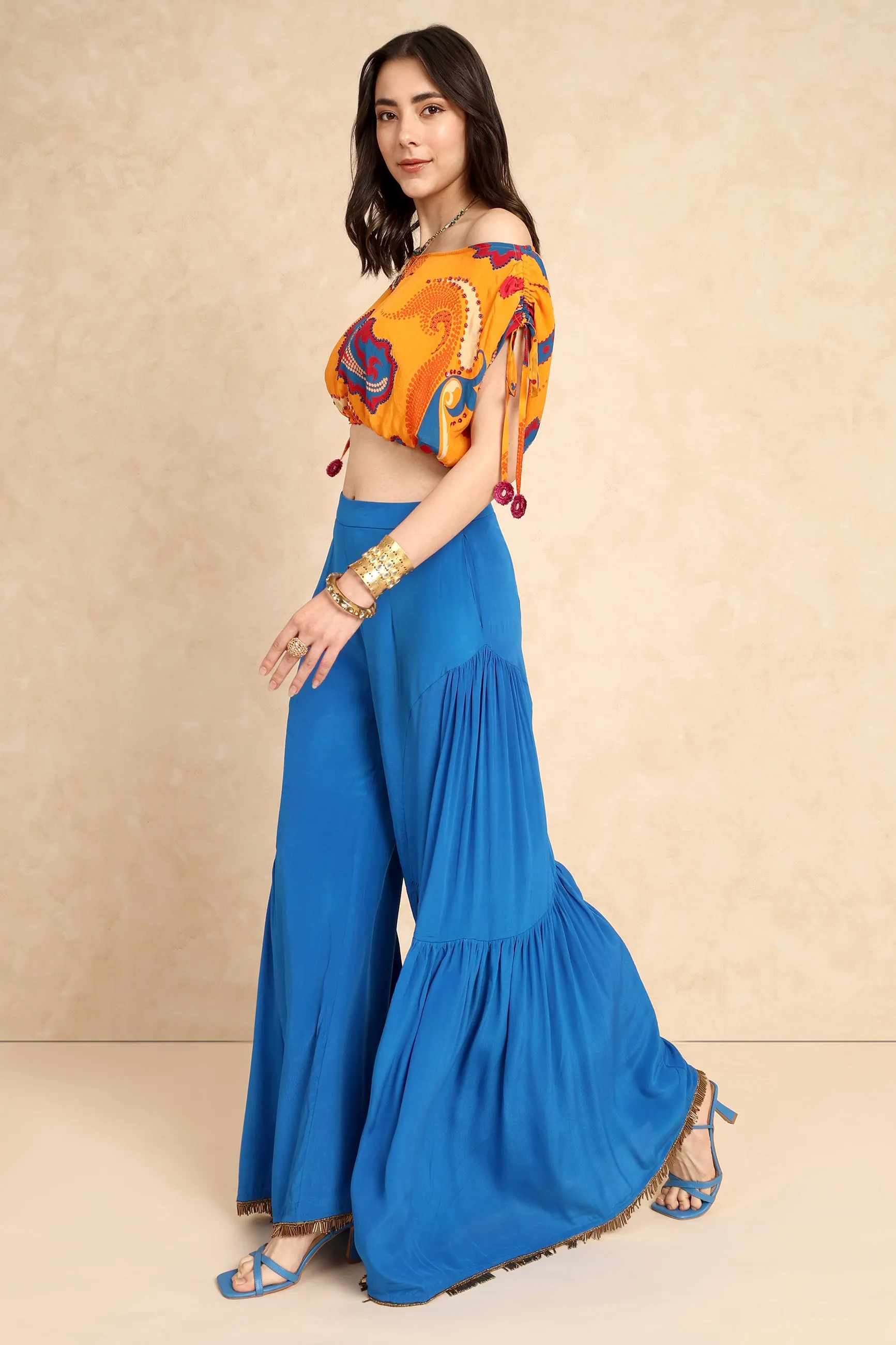 BLUE GHARARA PANTS