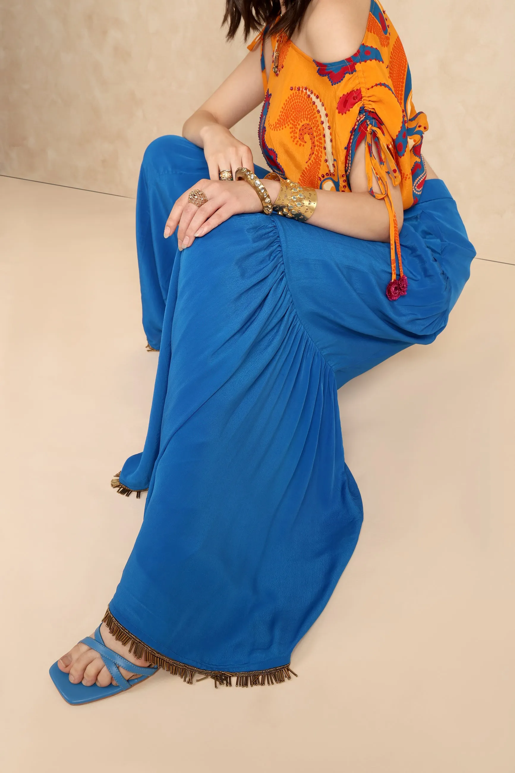 BLUE GHARARA PANTS