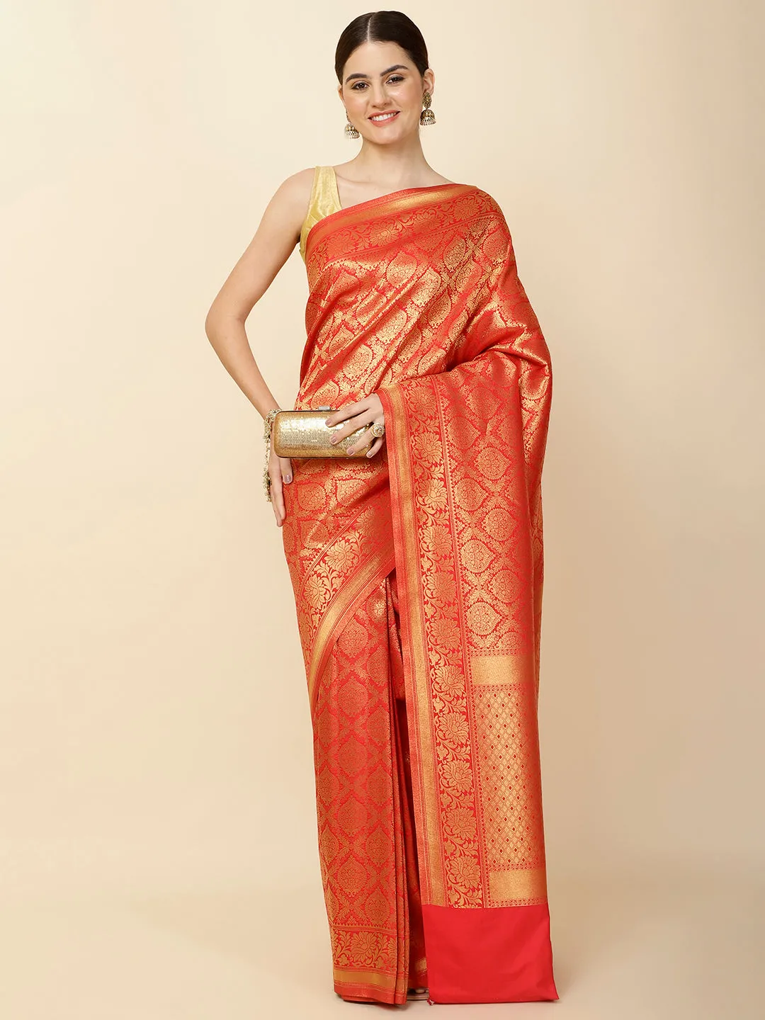 Brocade Zari Jaal Woven Handloom Saree