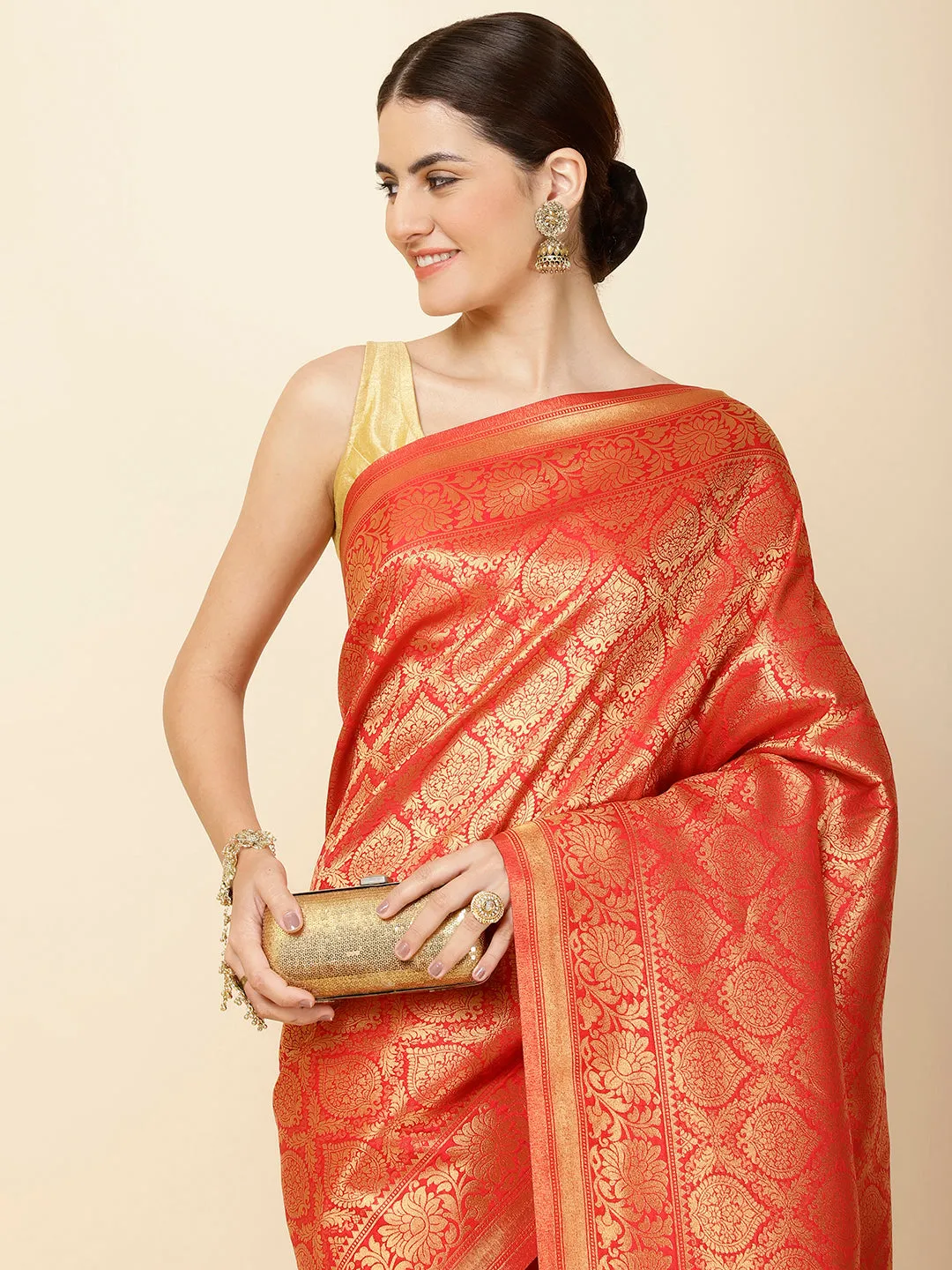 Brocade Zari Jaal Woven Handloom Saree