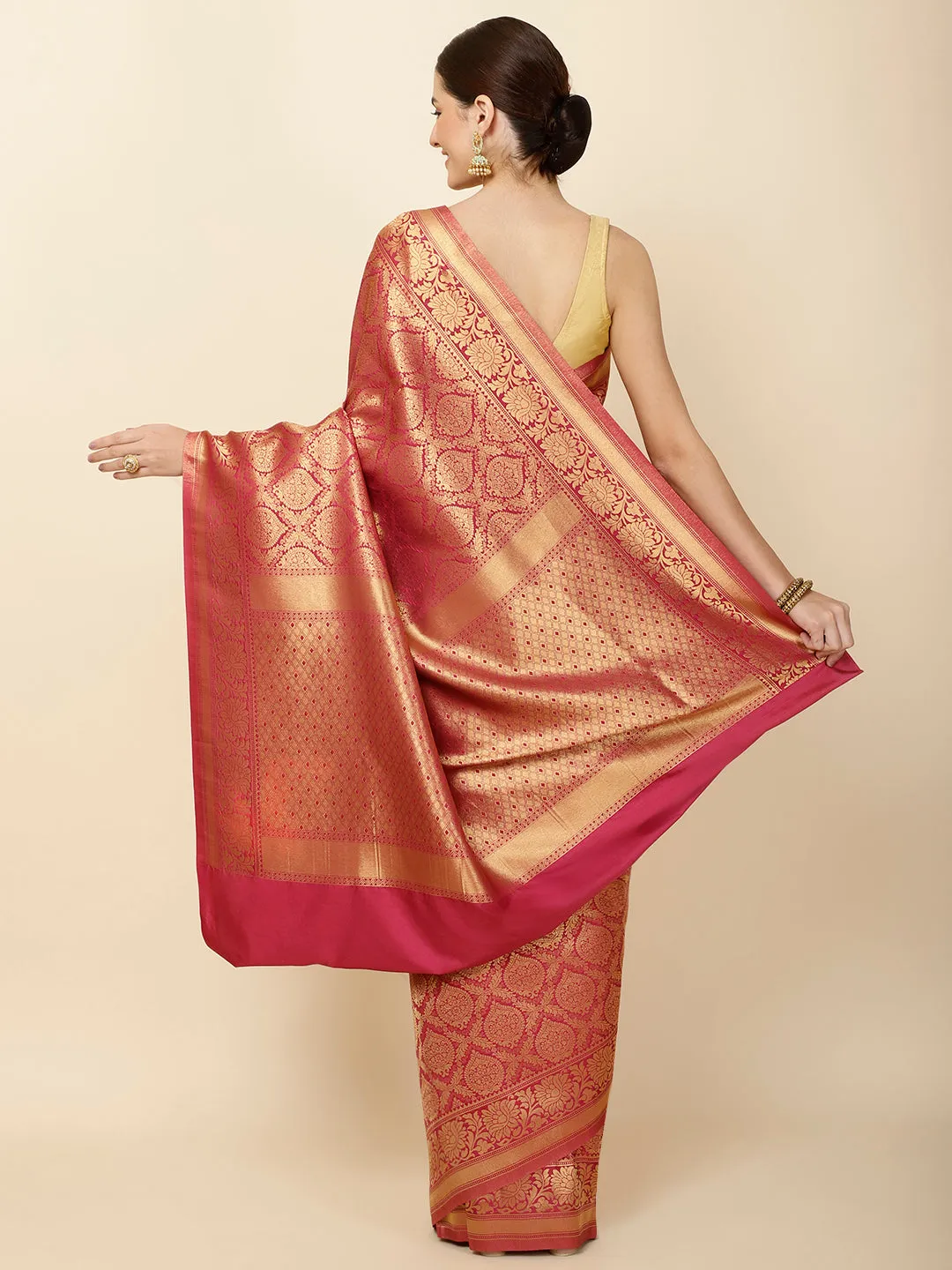 Brocade Zari Jaal Woven Handloom Saree