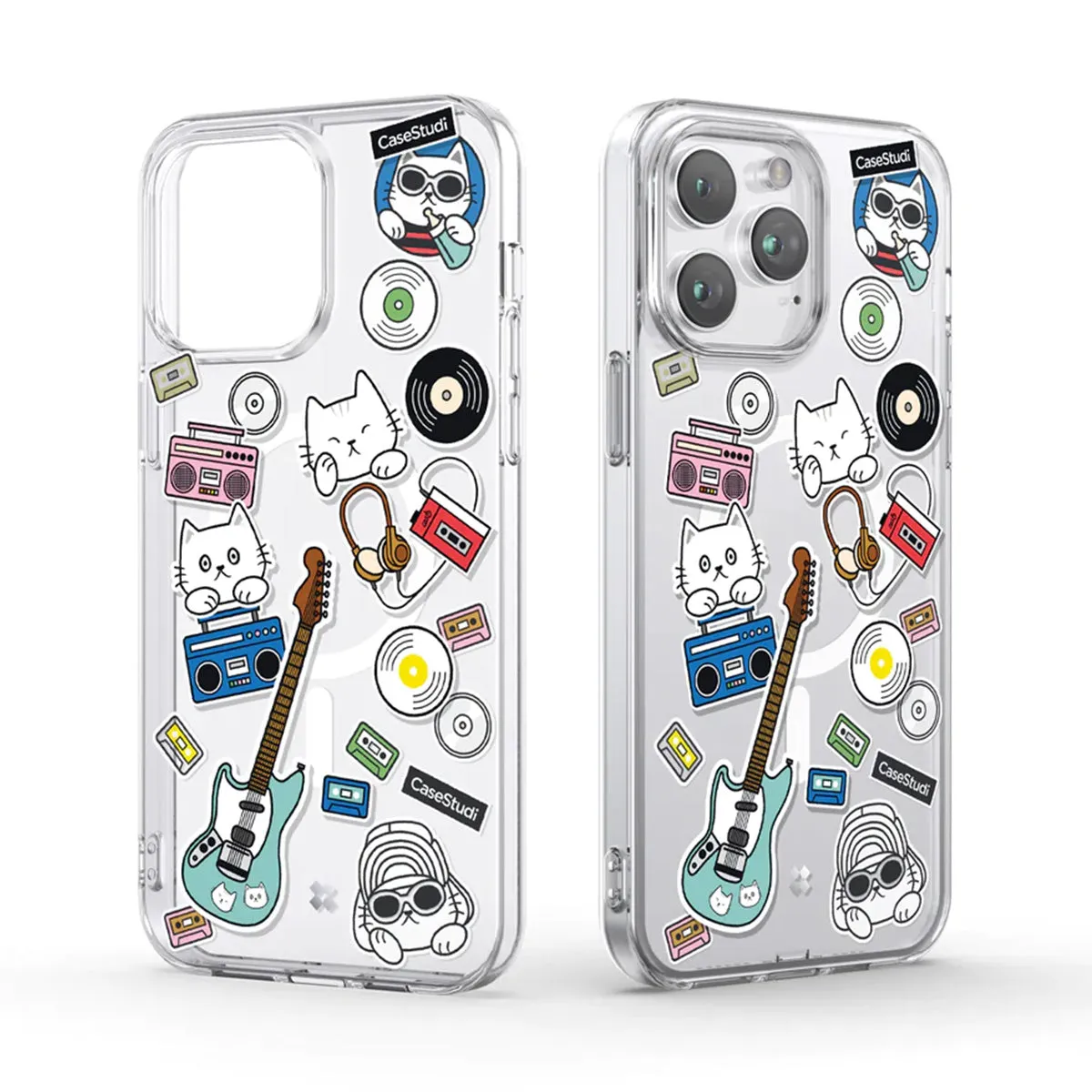 Case Studi Music Cat Case for iPhone 15 Pro (Clear)