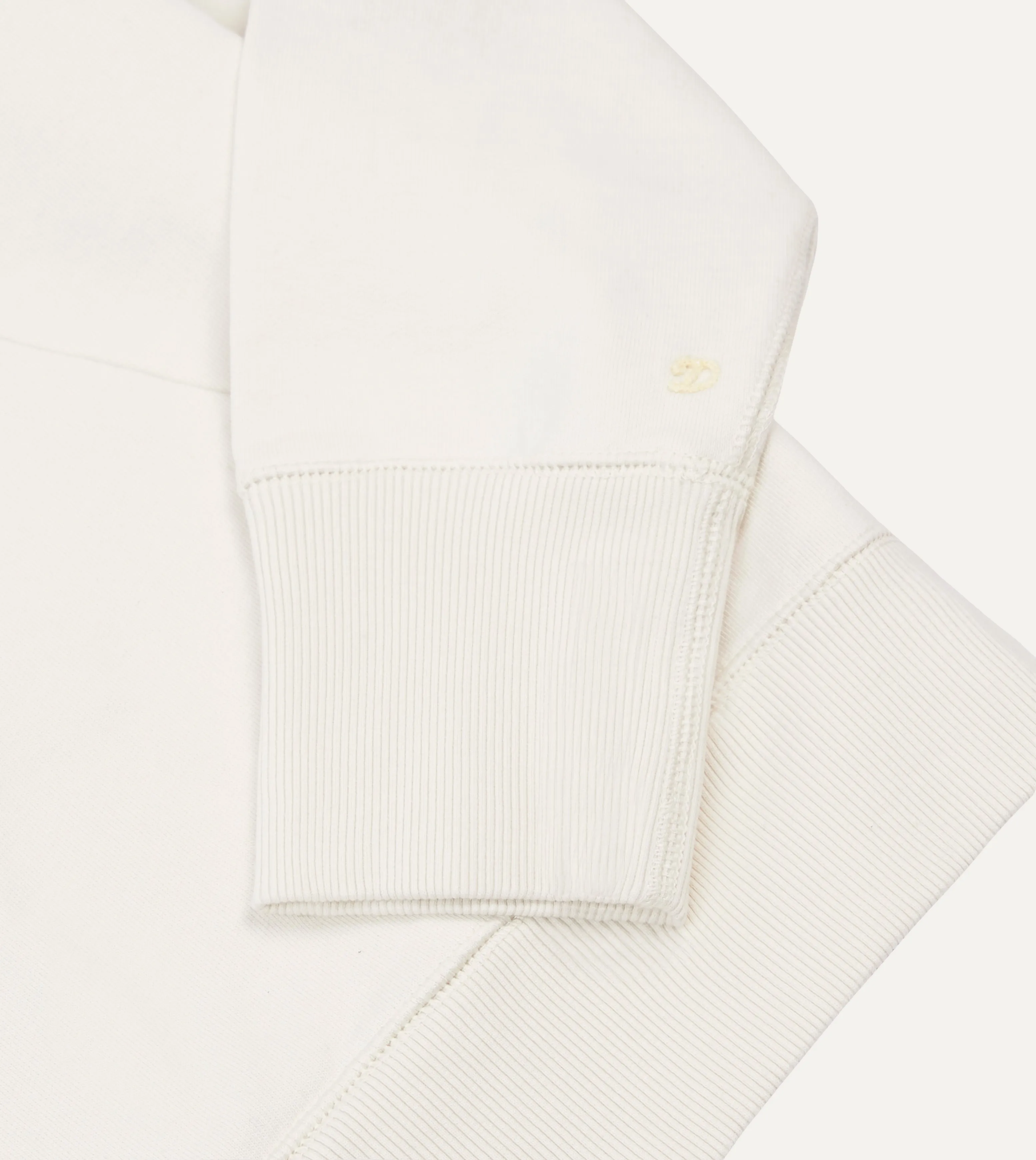 Ecru Cotton Quarter Zip Sweatshirt