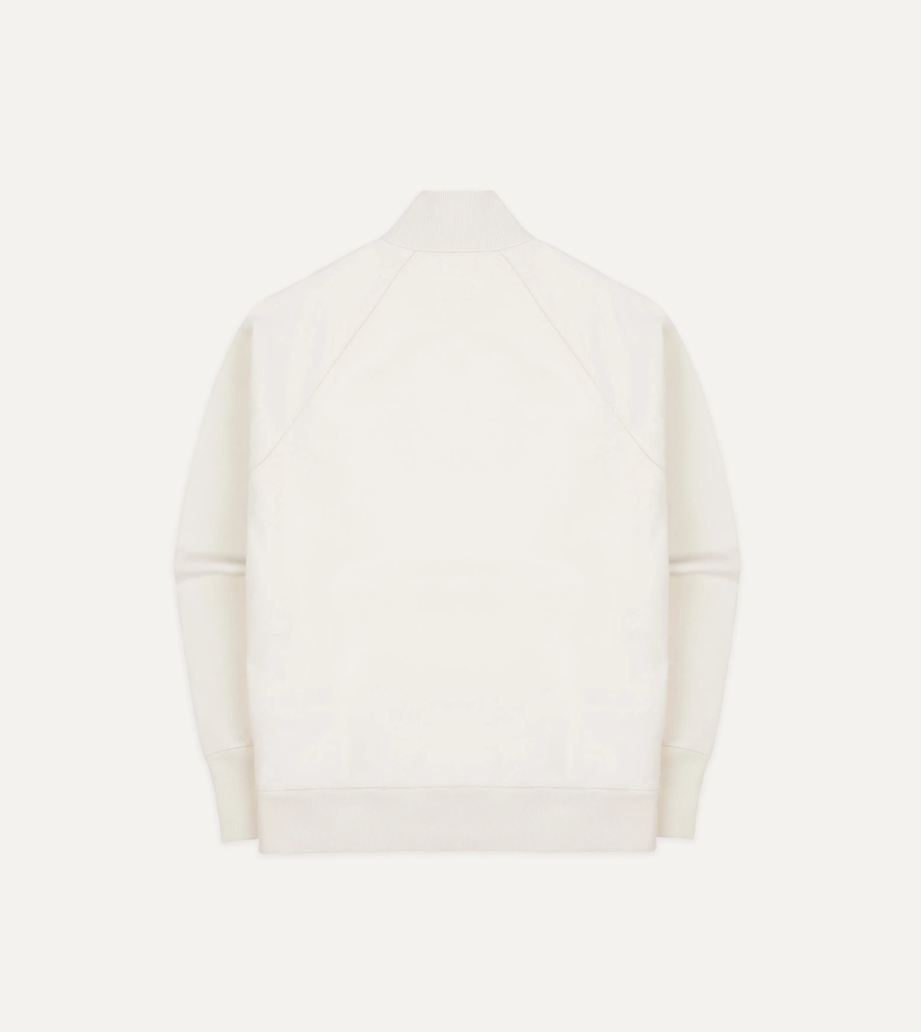 Ecru Cotton Quarter Zip Sweatshirt