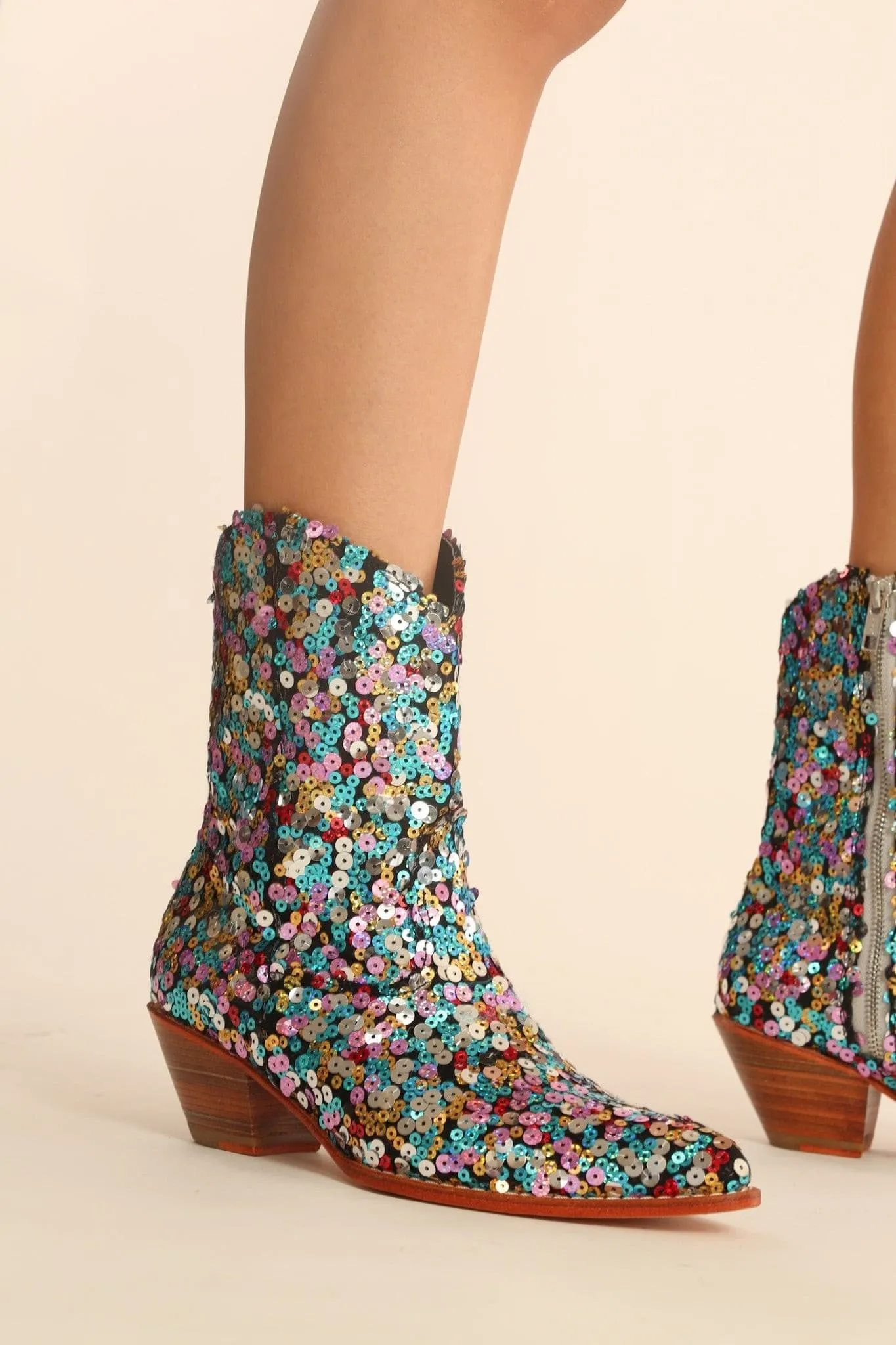 EMBROIDERED SEQUIN BOOTS NING