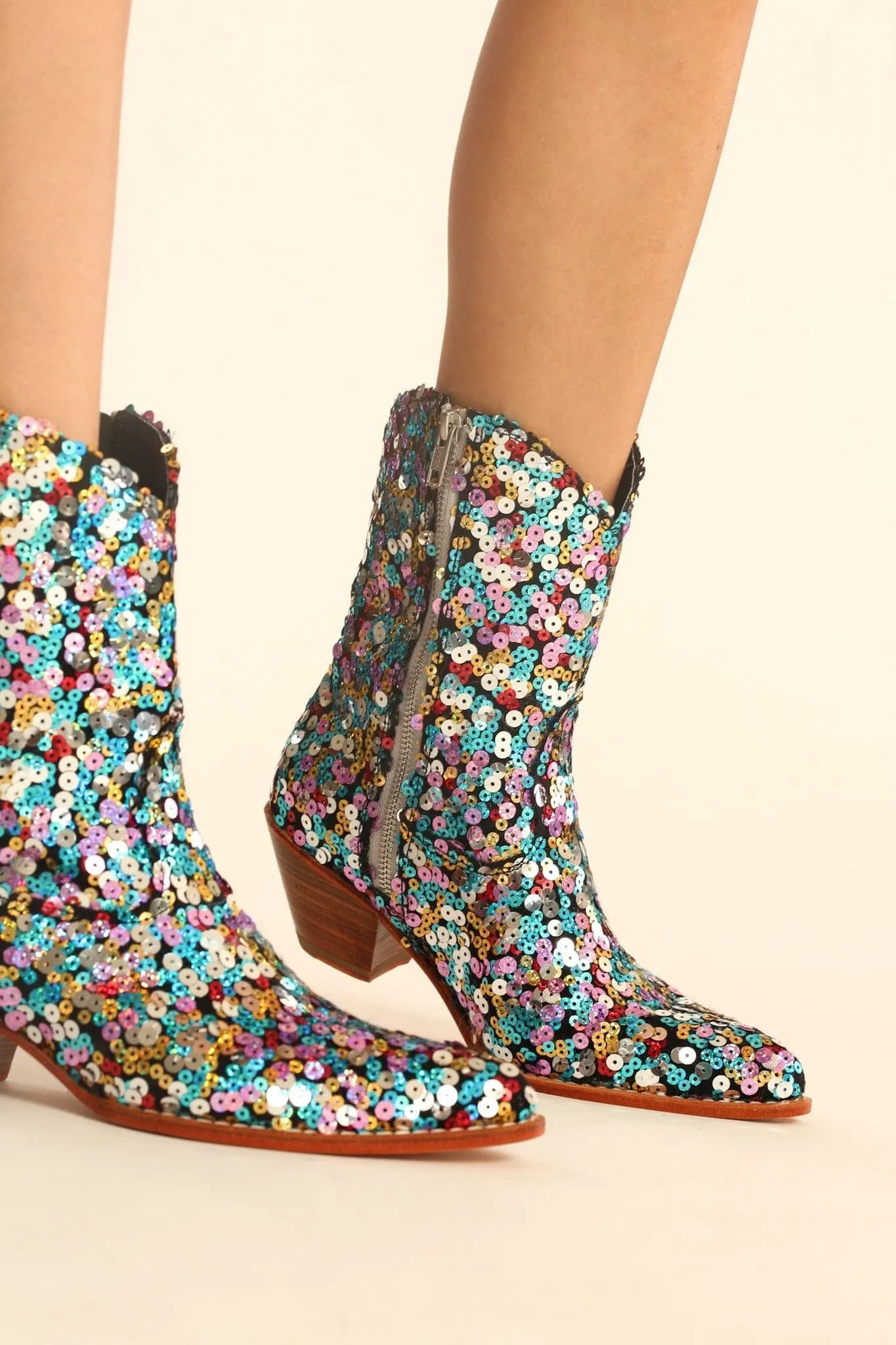 EMBROIDERED SEQUIN BOOTS NING