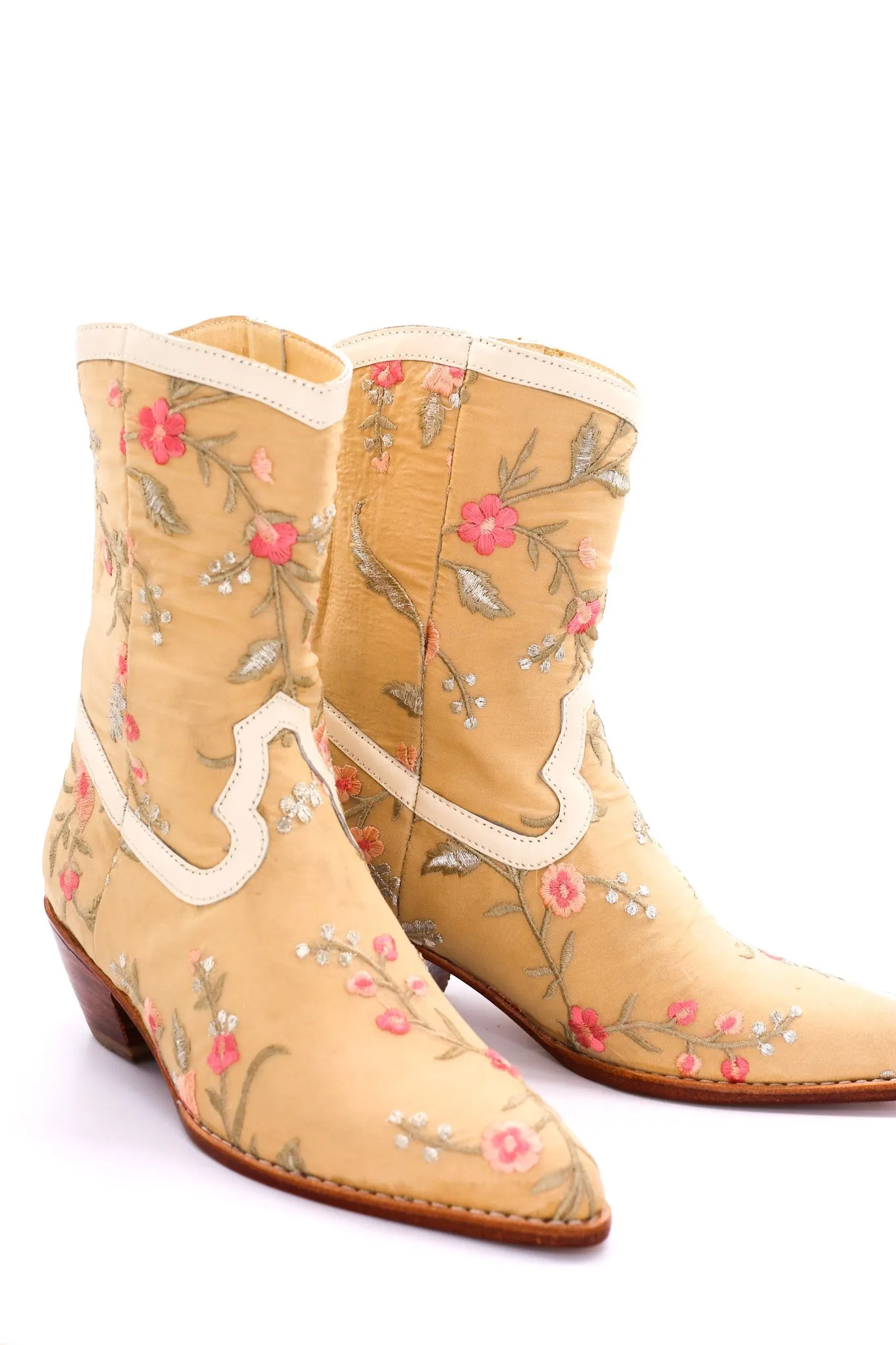 EMBROIDERED SILK BOOTS JOELLE