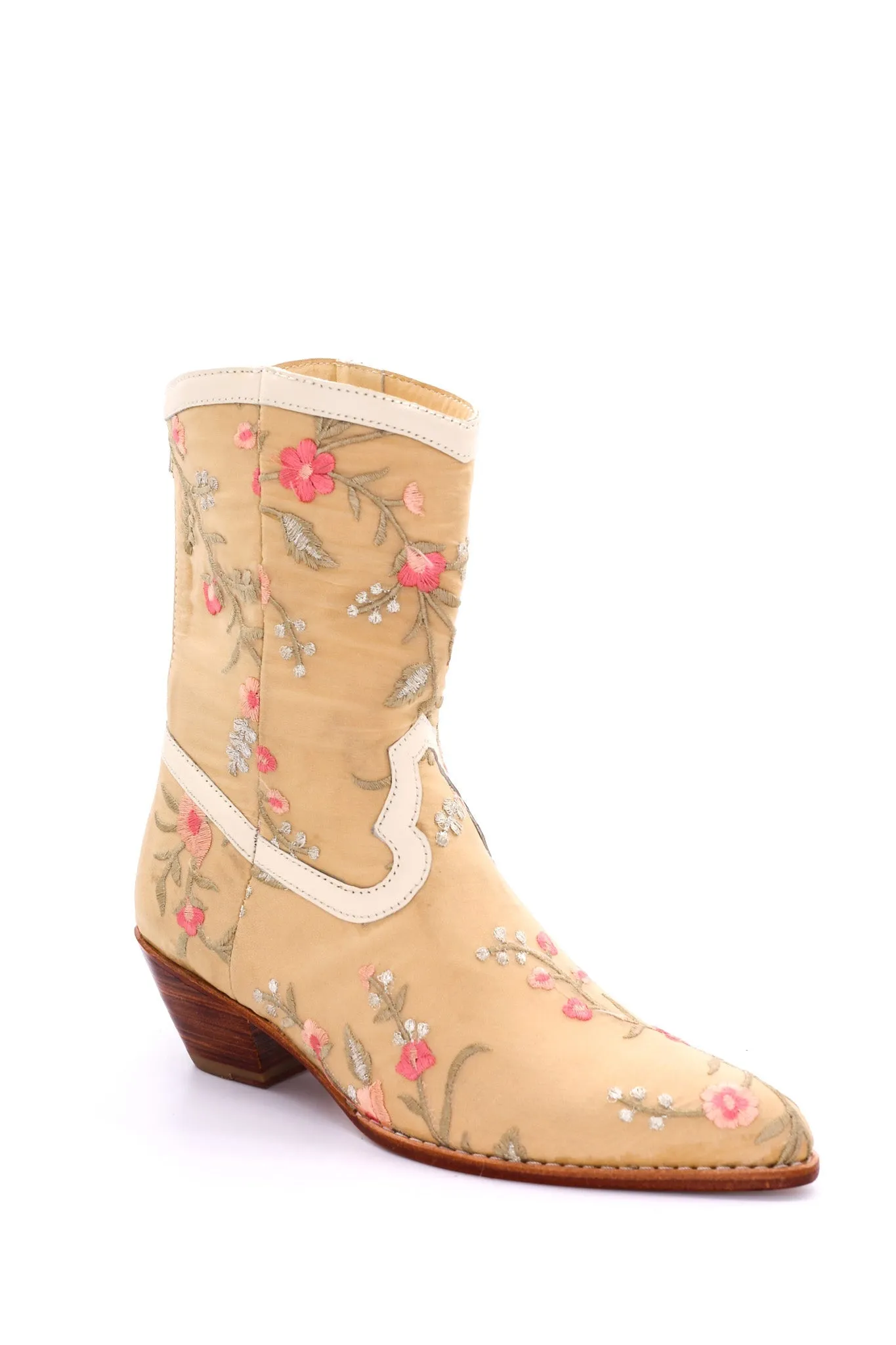 EMBROIDERED SILK BOOTS JOELLE