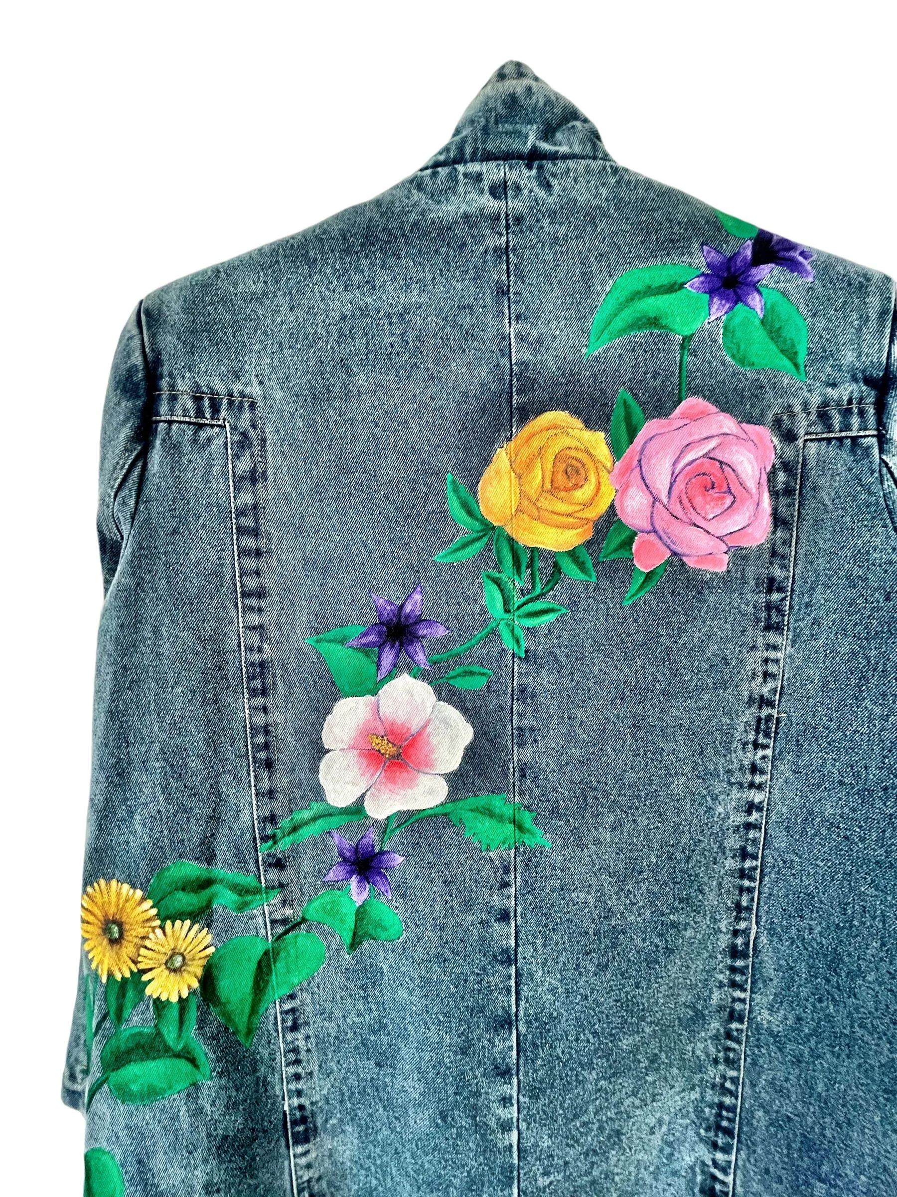 'Flower Power' Denim Blazer