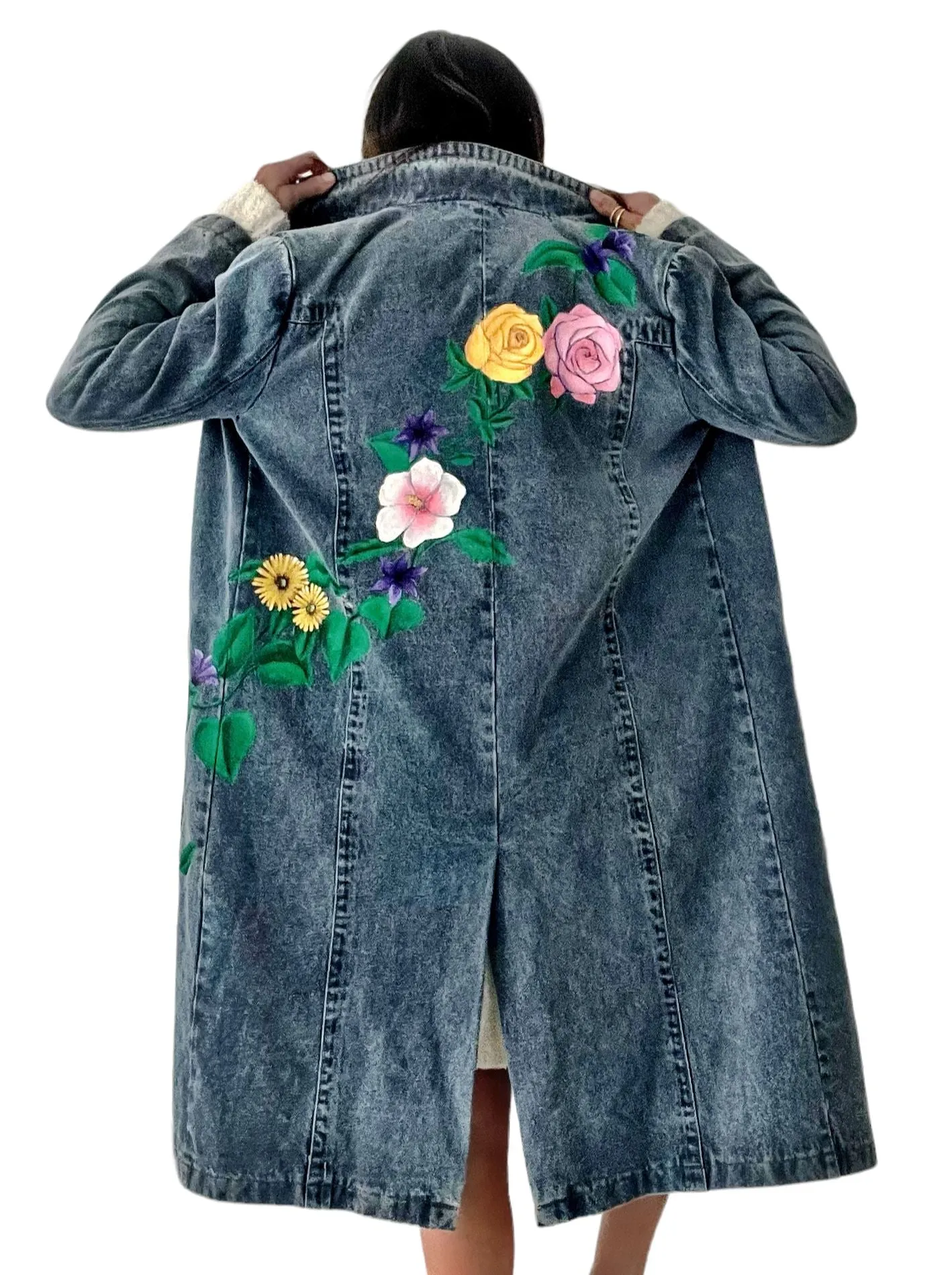 'Flower Power' Denim Blazer