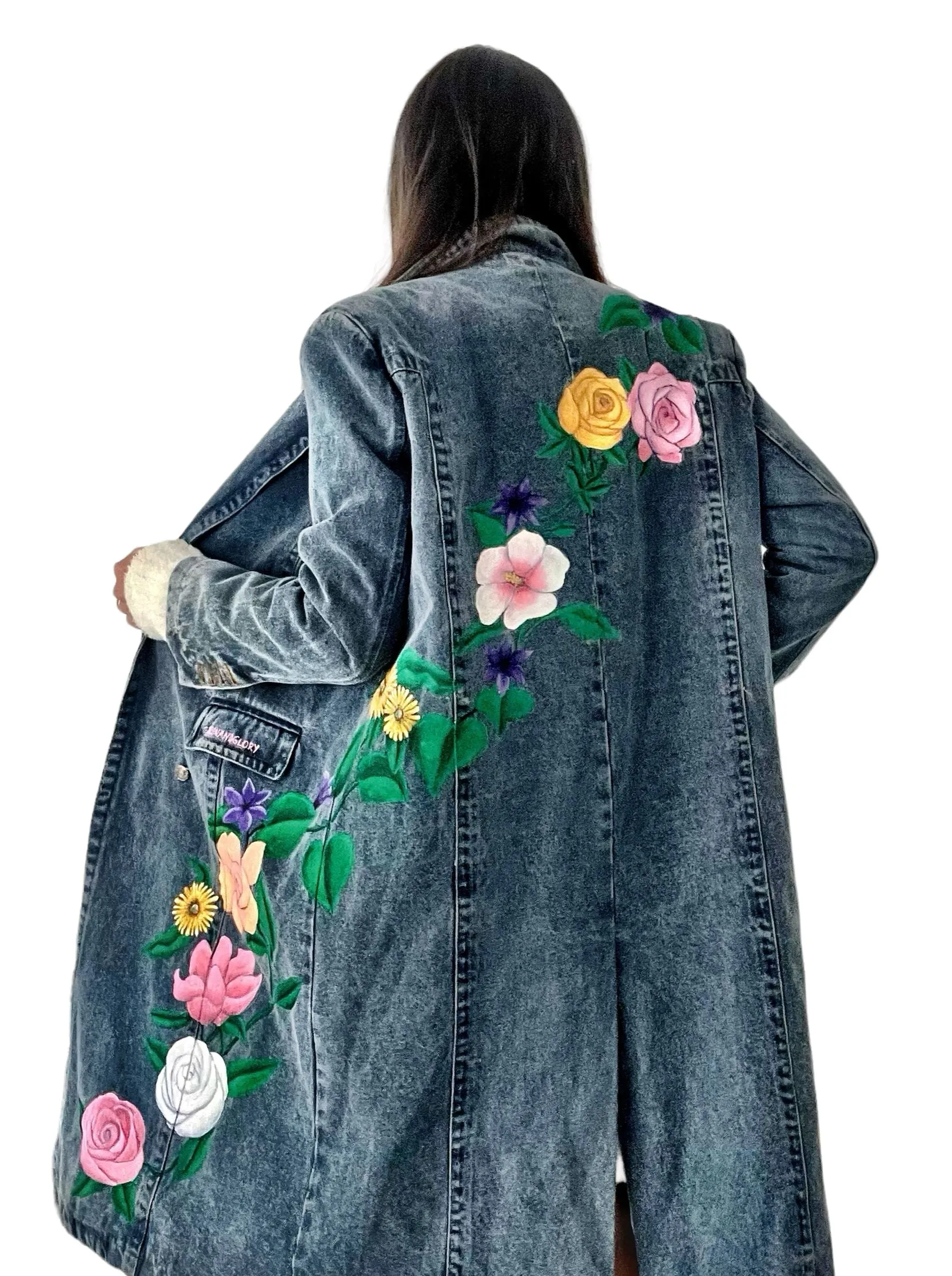 'Flower Power' Denim Blazer