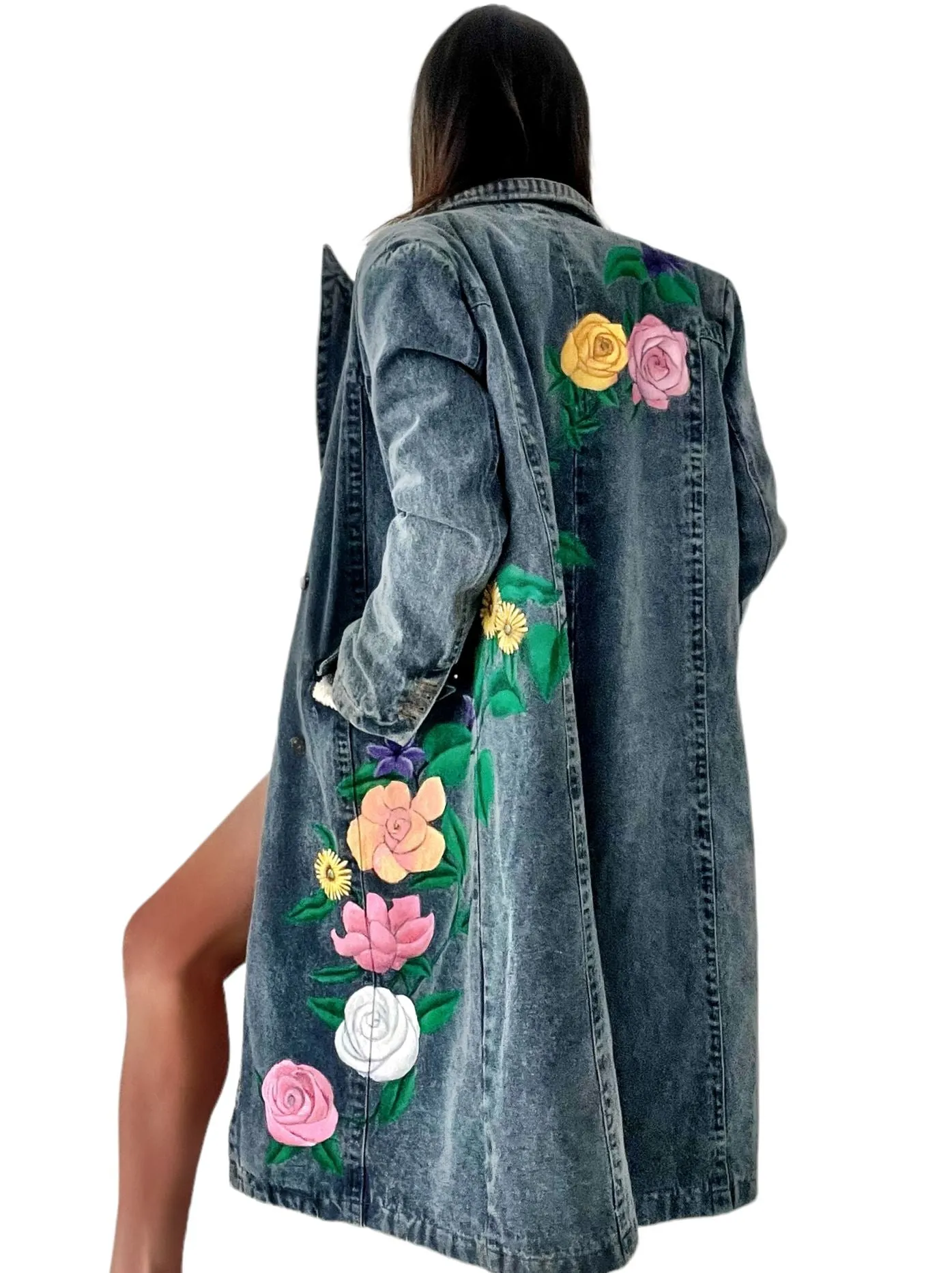 'Flower Power' Denim Blazer