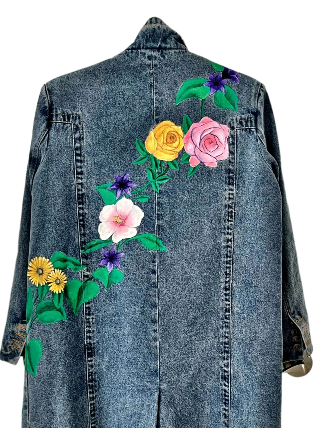 'Flower Power' Denim Blazer