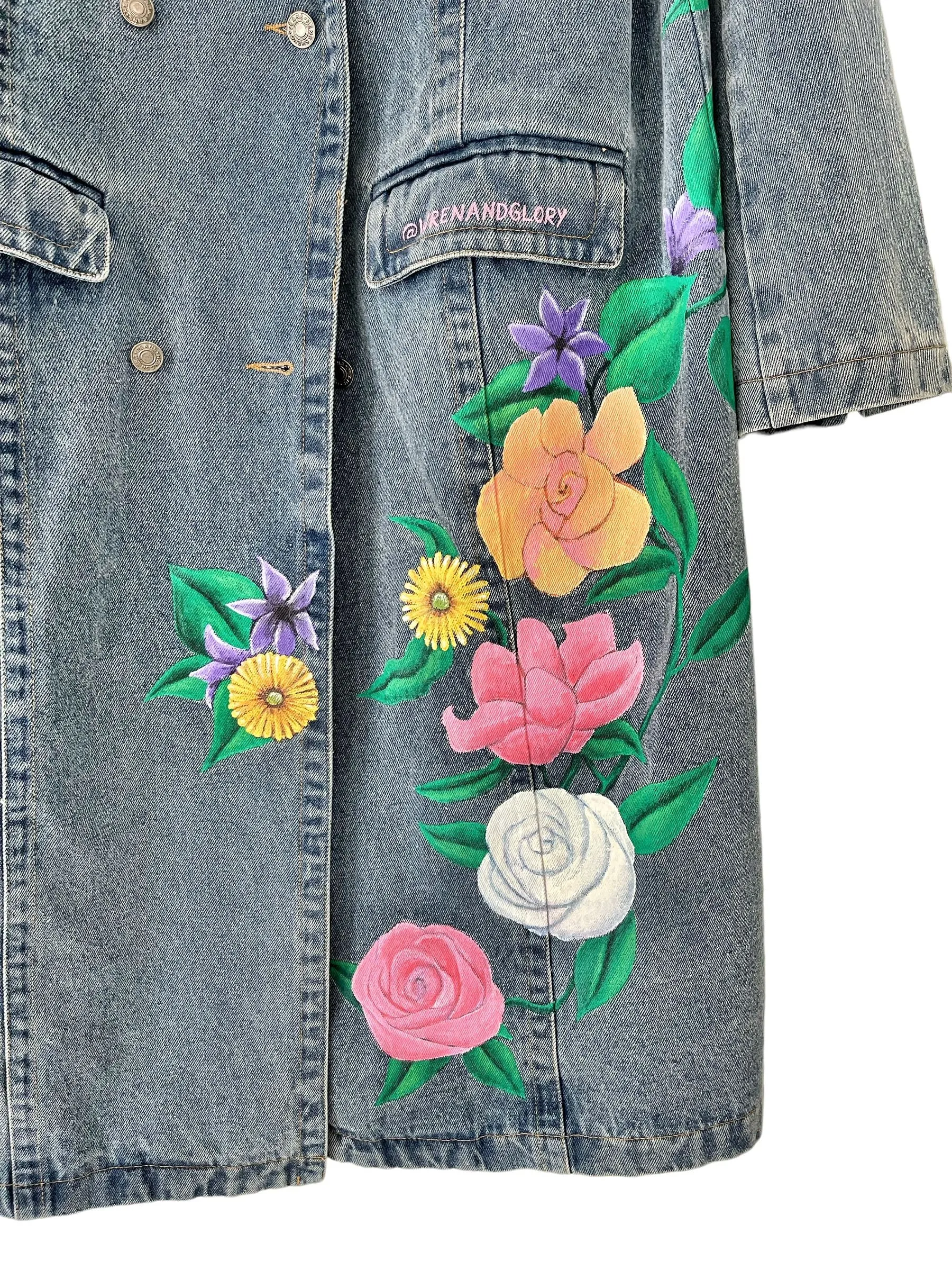 'Flower Power' Denim Blazer