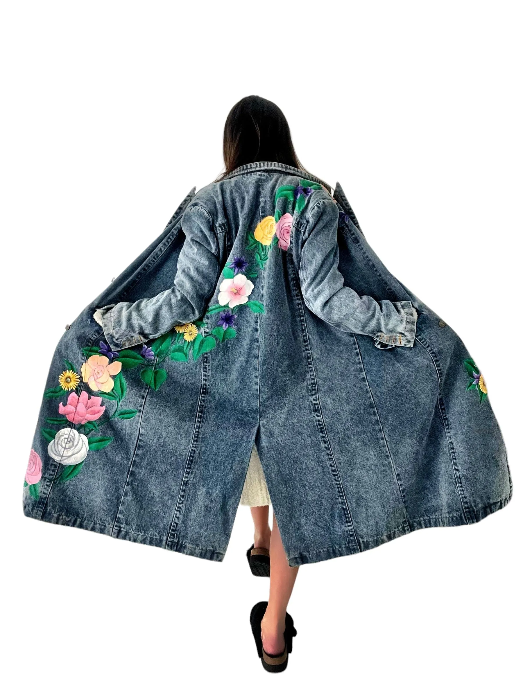 'Flower Power' Denim Blazer