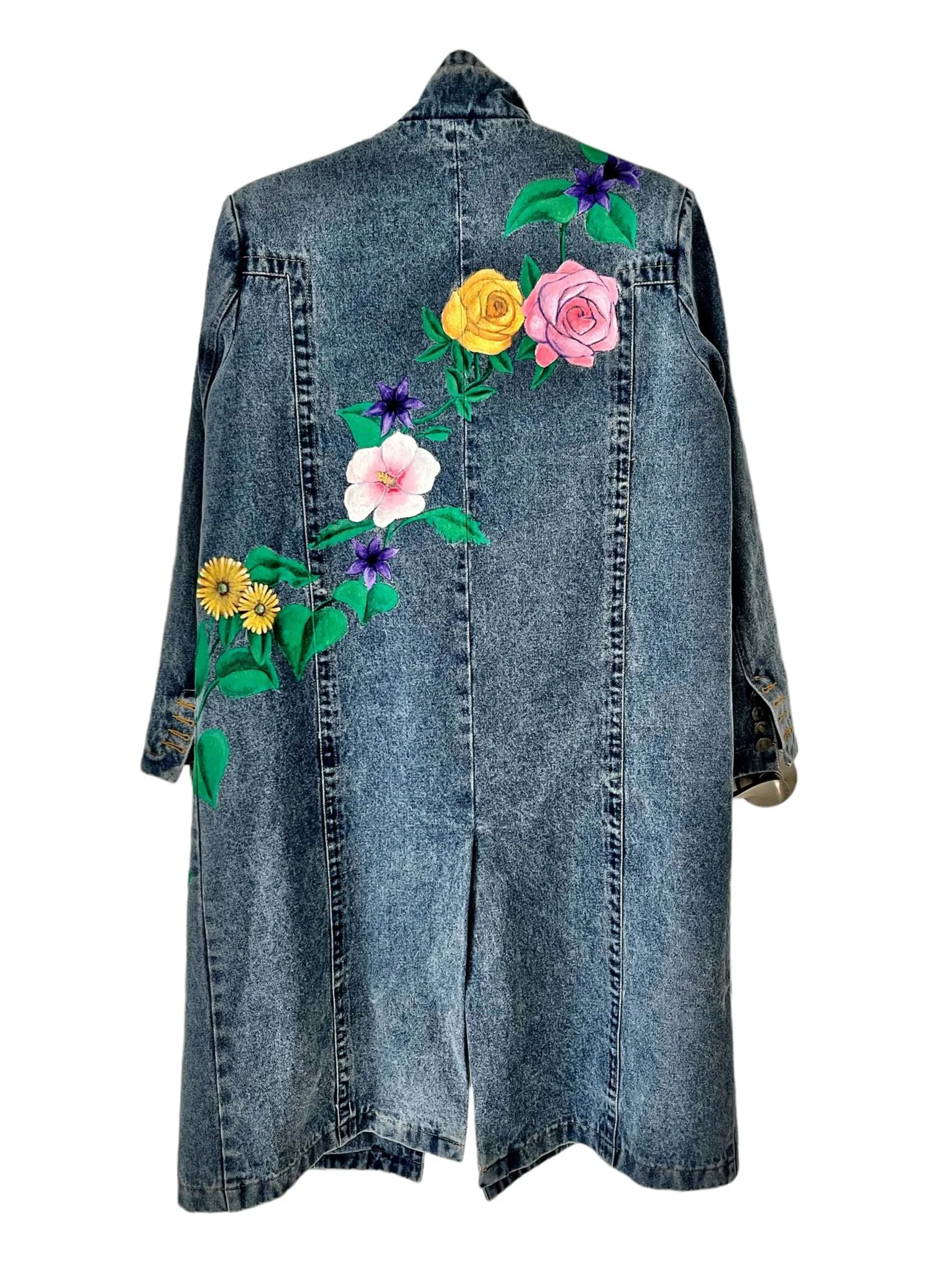 'Flower Power' Denim Blazer