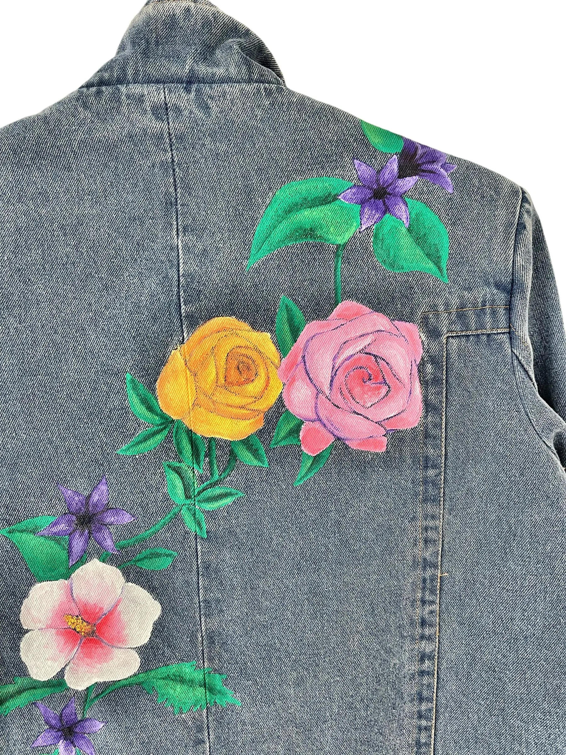 'Flower Power' Denim Blazer