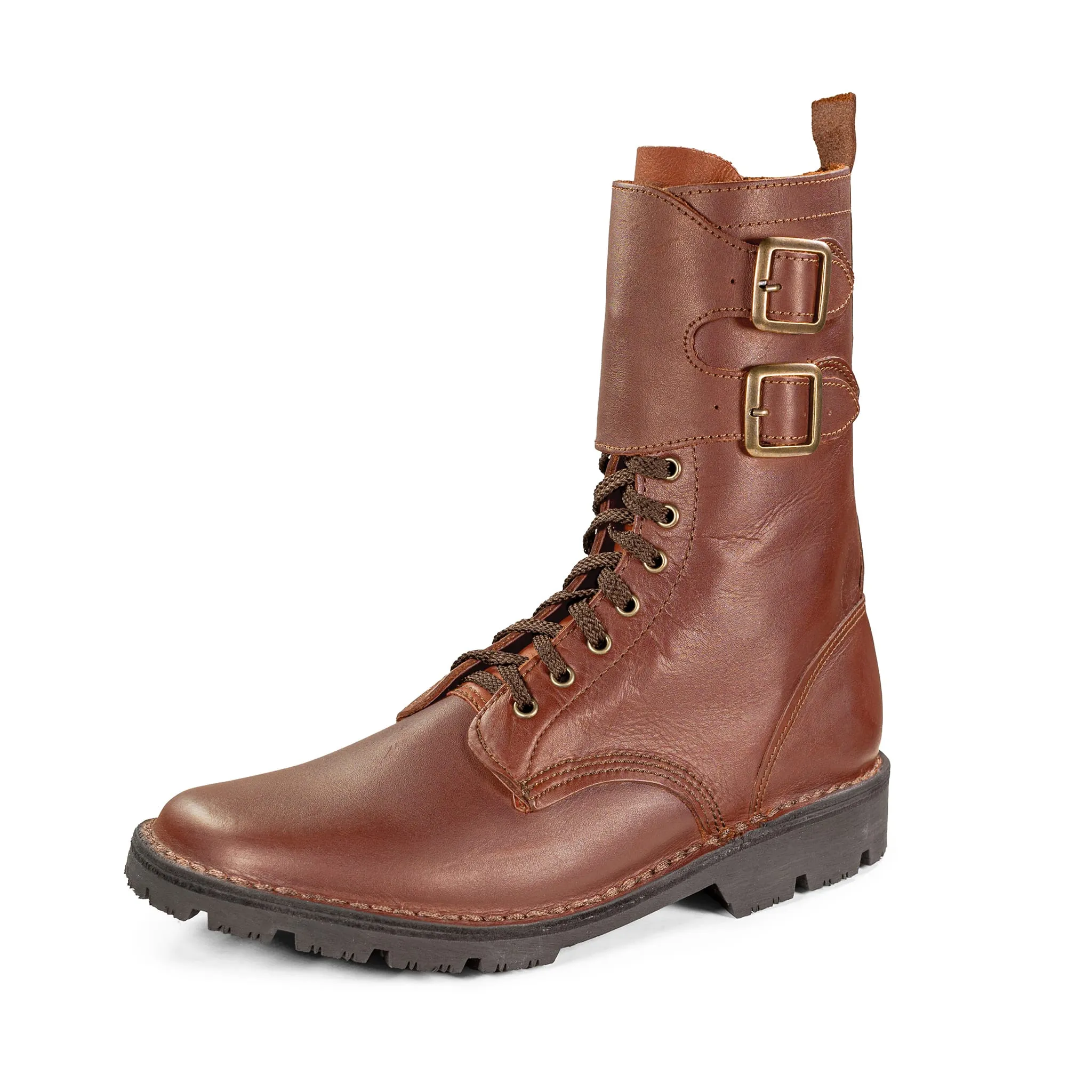 Full Combat Waxi Boot, Cognac Brown