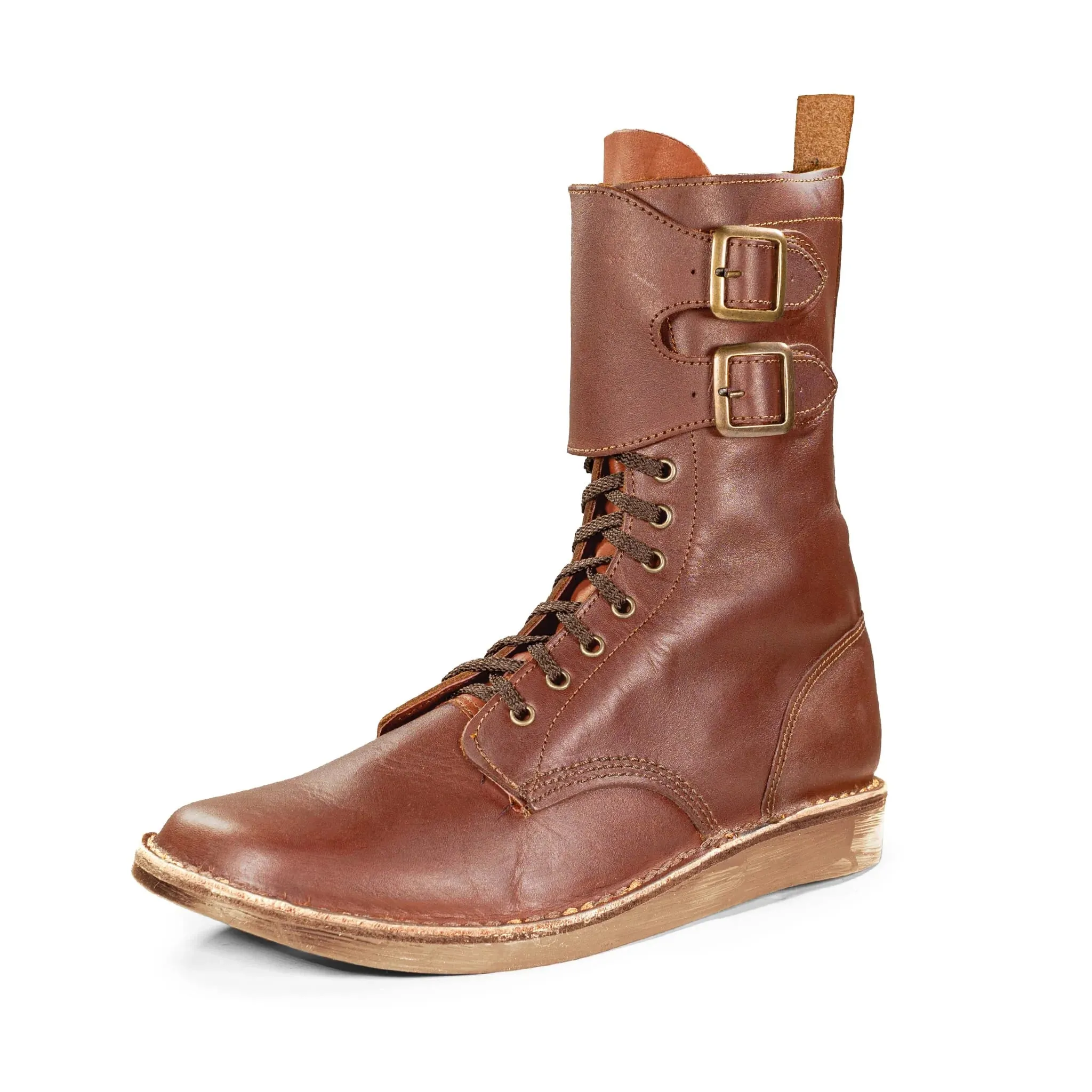 Full Combat Waxi Boot, Cognac Brown