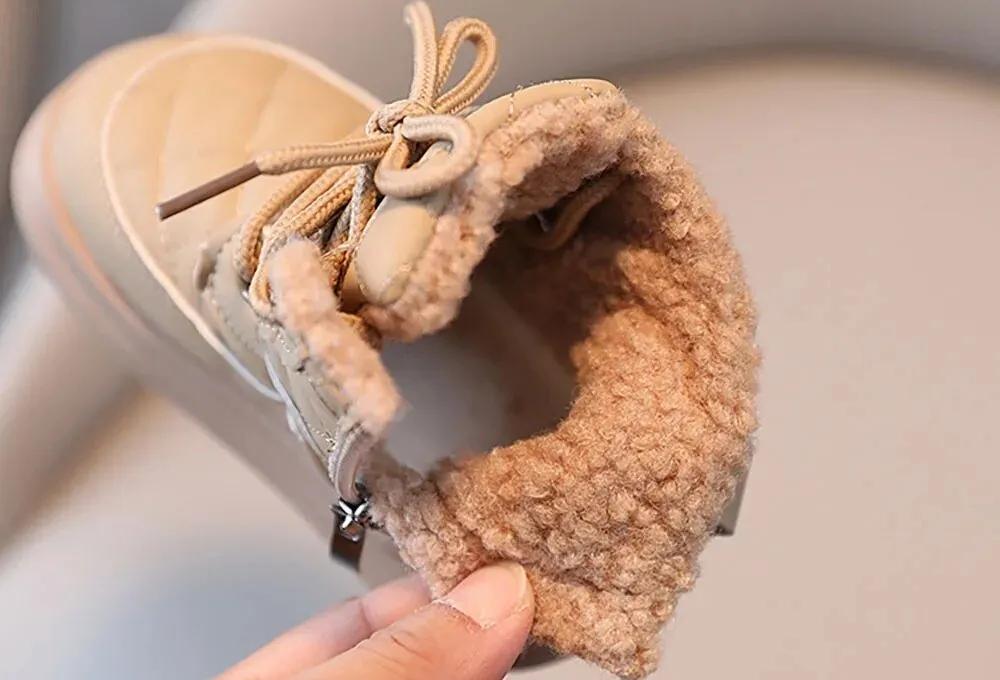 Furry Lined Chunky Winter Boots for Kids