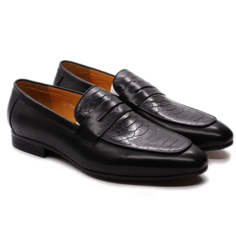 Genuine Leather Men's Loafer Dressing Shoes - Italian Style, Cow Leather, Multiple Colors - Sizes 38-46 or Customized