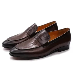 Genuine Leather Men's Loafer Dressing Shoes - Italian Style, Cow Leather, Multiple Colors - Sizes 38-46 or Customized