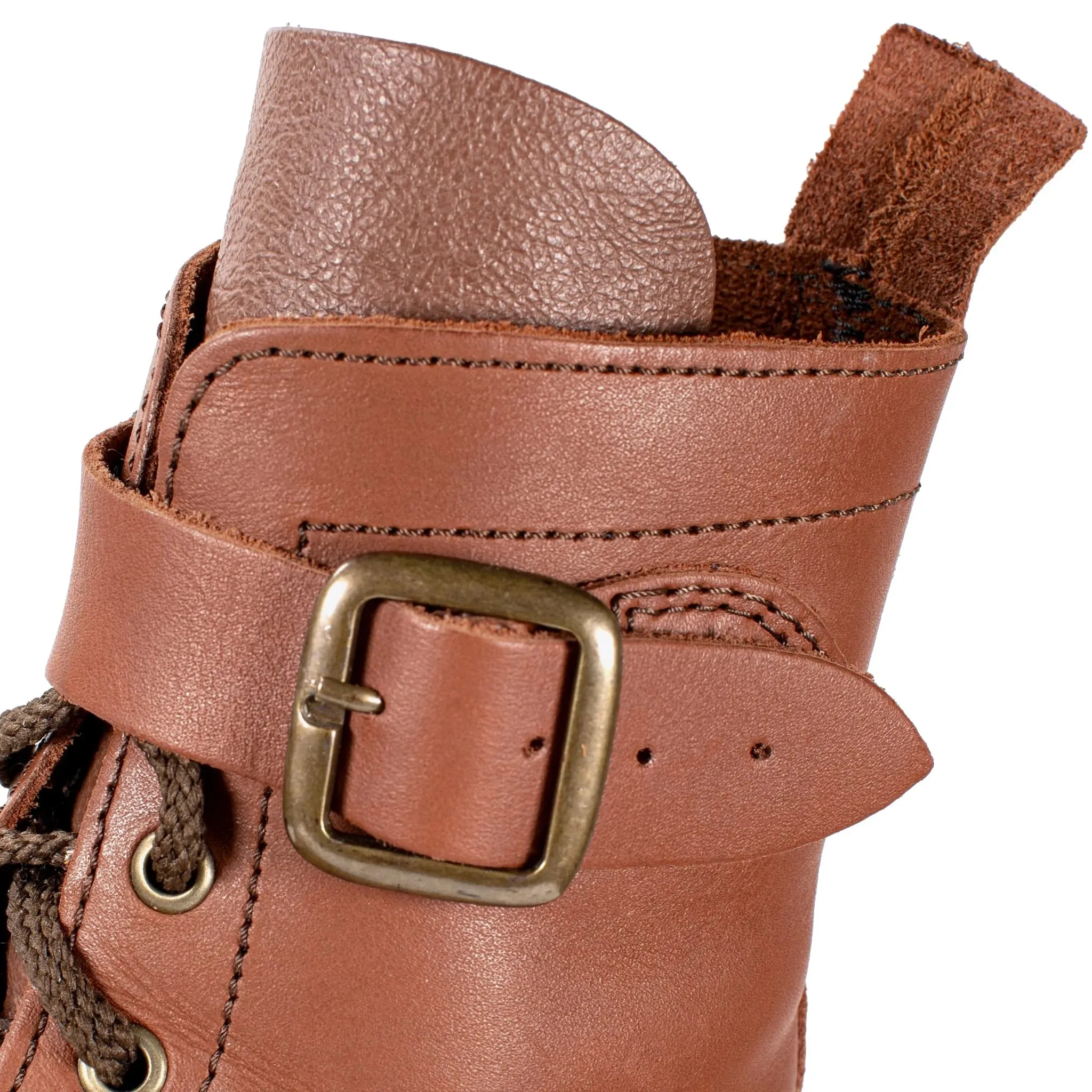 Half Combat Waxi Boot, Cognac Brown