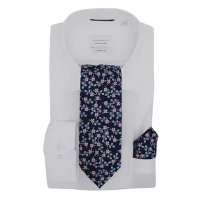 Hunter & Oak X-Long Navy Blue Floral Tie Navy