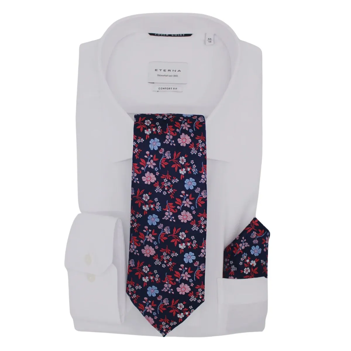 Hunter & Oak X-Long Navy/Pink Floral Tie Navy