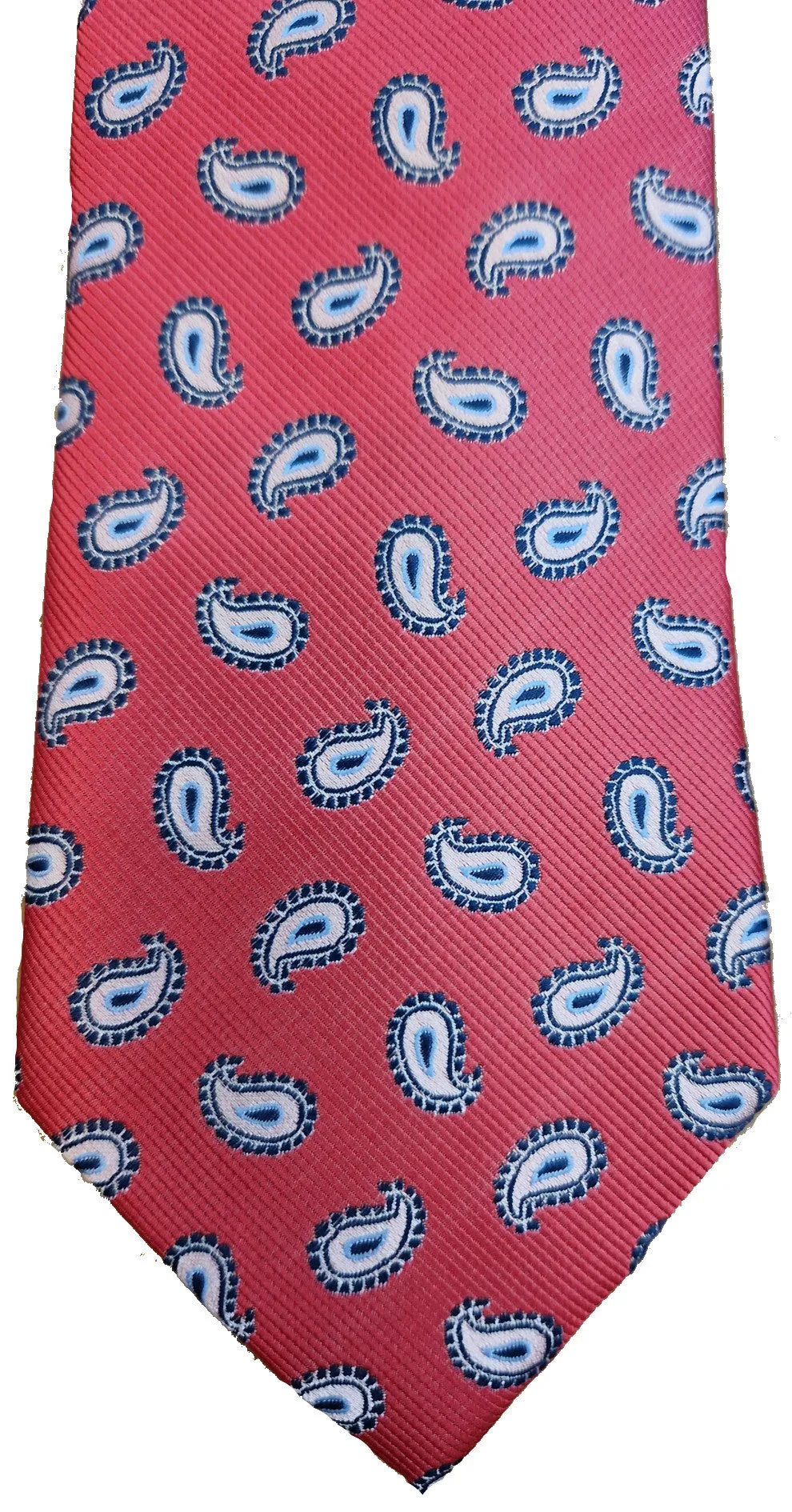 Hunter & Oak X-Long Pink Navy Detail Tie Pink