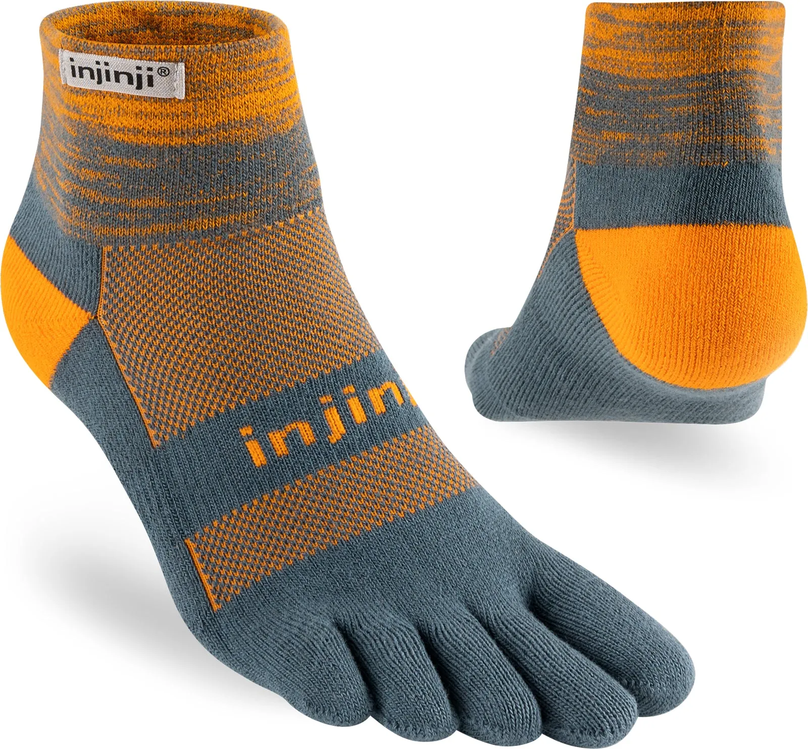 Injinji Men's Mid-Weight Trail Run Mini-Crew Toe Socks (INJ-TR-MC)