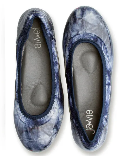 ja-vie indigo tie dye jelly flats shoes