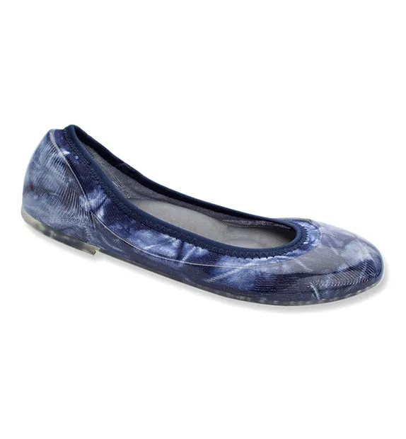 ja-vie indigo tie dye jelly flats shoes