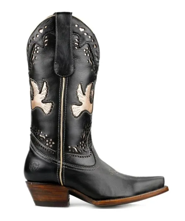 La Pintura Black - Duifje Bronze Dove Ladies Cowboy Boots