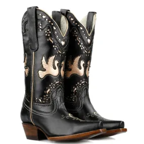 La Pintura Black - Duifje Bronze Dove Ladies Cowboy Boots