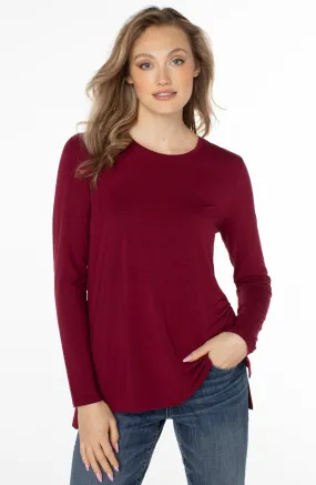 Long Sleeve Scoop Neck Tee | Red Velvet