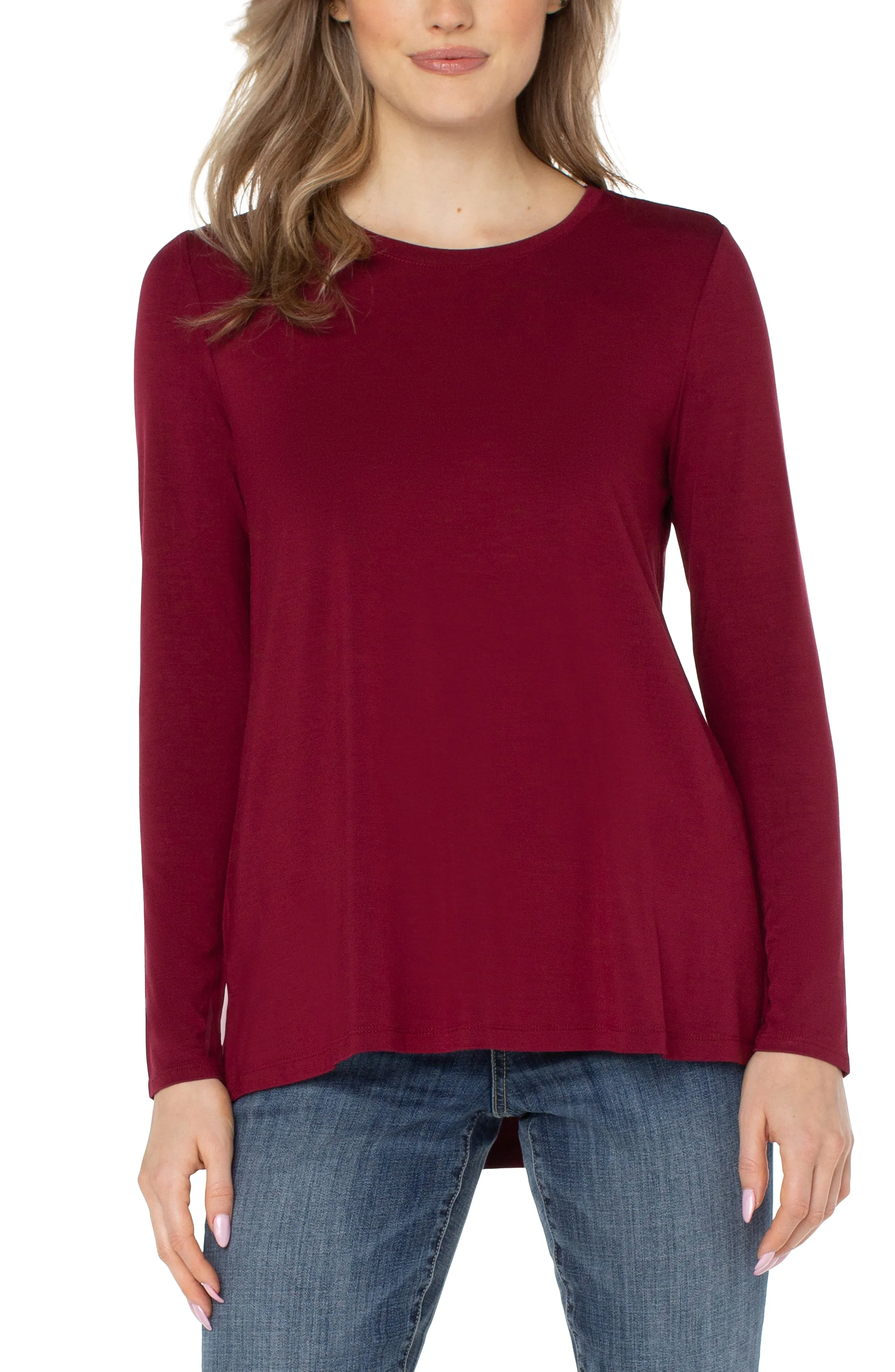 Long Sleeve Scoop Neck Tee | Red Velvet